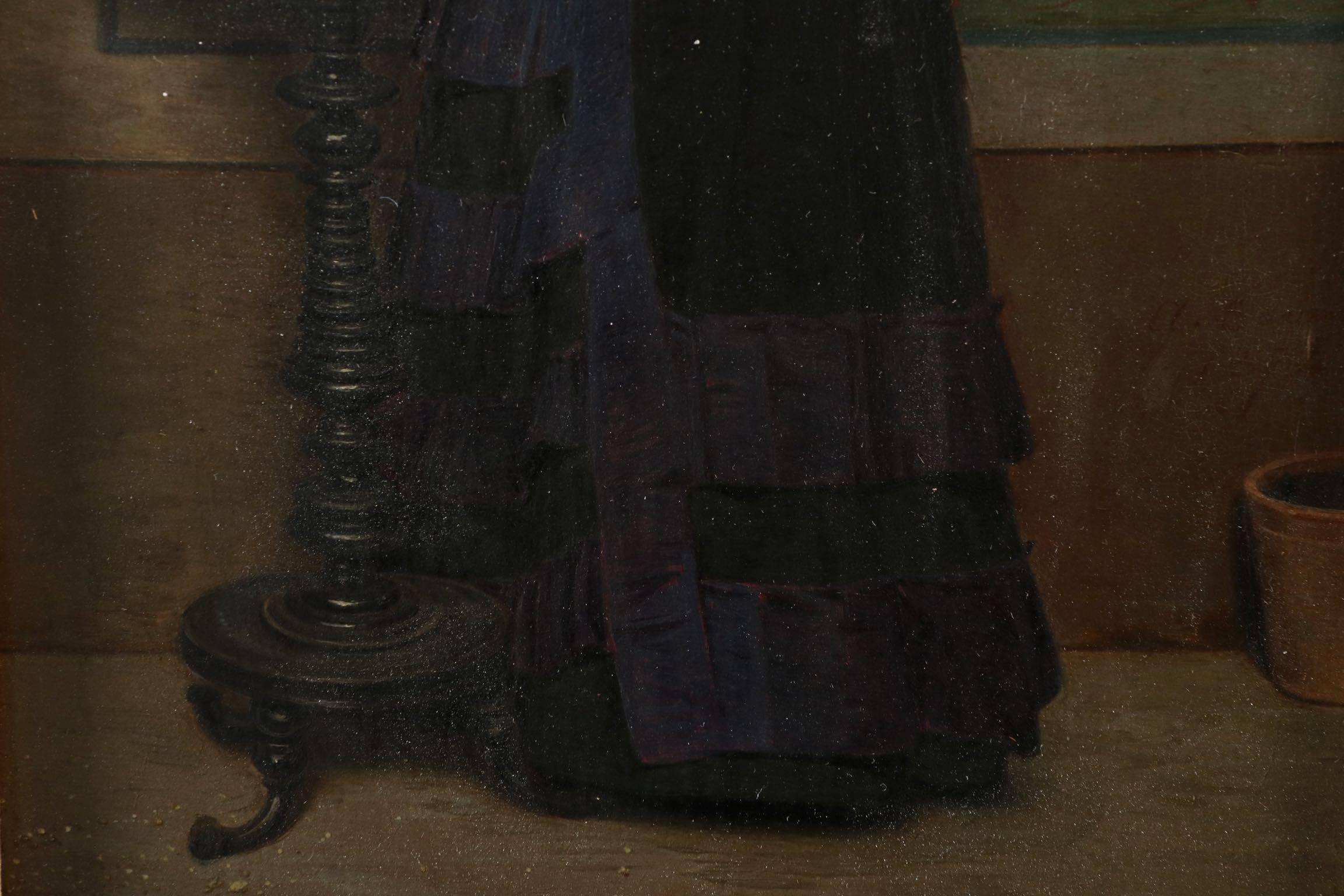Italian Small Antique Oil Painting of 