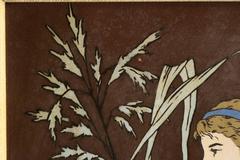 Rare plaque en porcelaine peinte Art Nouveau de Mettlach par Villeroy & Boch