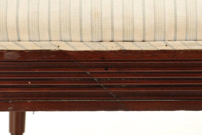 American Classical Reeded Mahogany Antique Sofa Settee, Baltimore