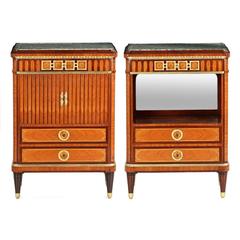 Exceptional Pair of Maison Krieger French Parquetry Nightstand Cabinets