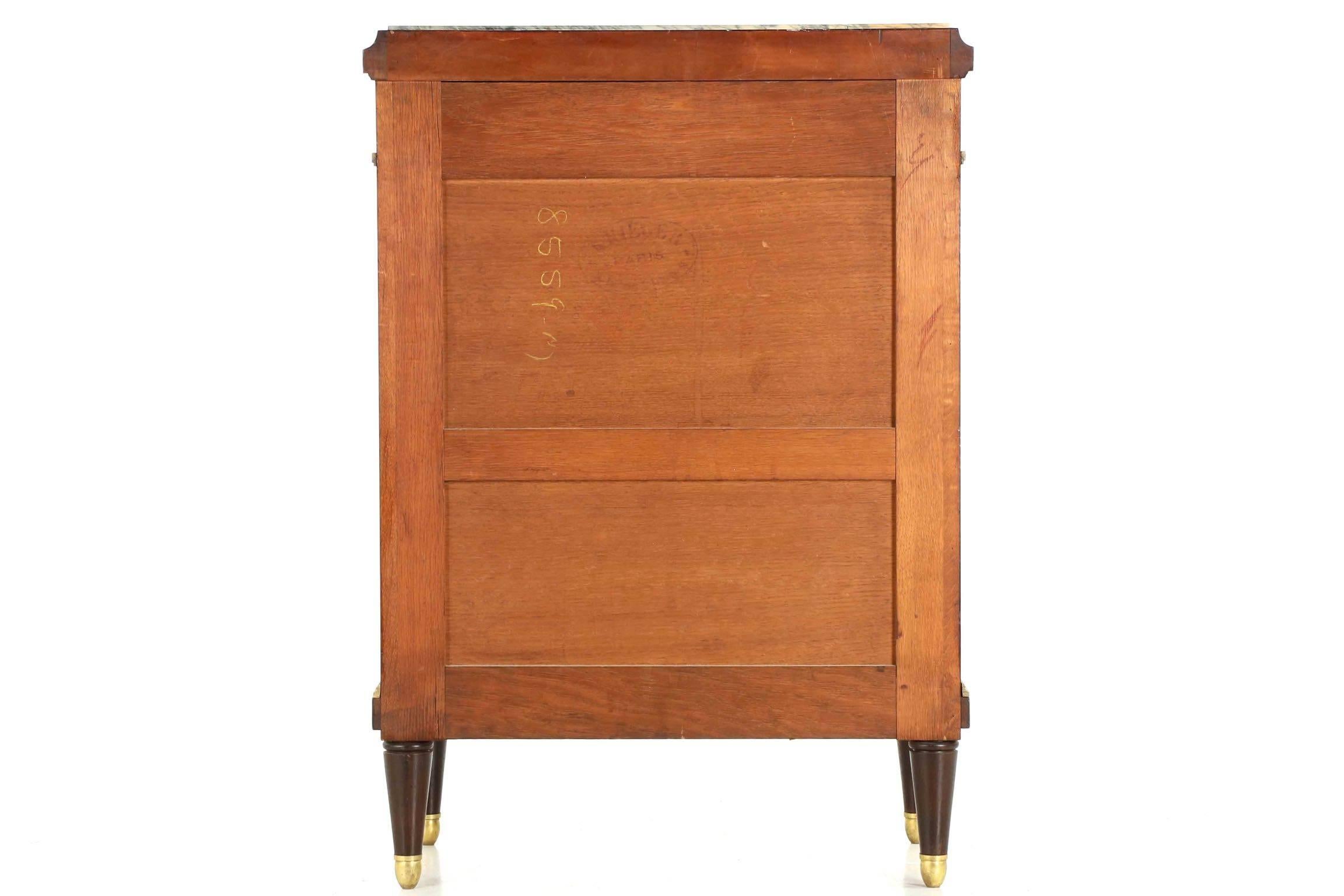 Gilt Exceptional Pair of Maison Krieger French Parquetry Nightstand Cabinets
