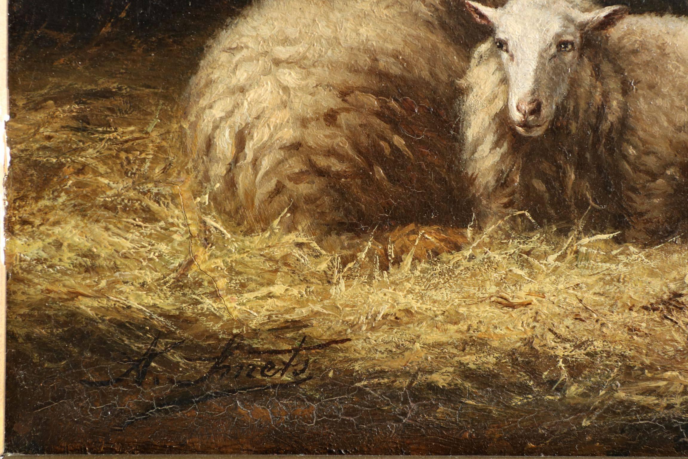 vintage sheep painting
