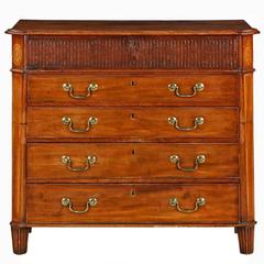 Georgian Inlaid Mahogany Silver and Linens Chest of Drawers, 19th Century