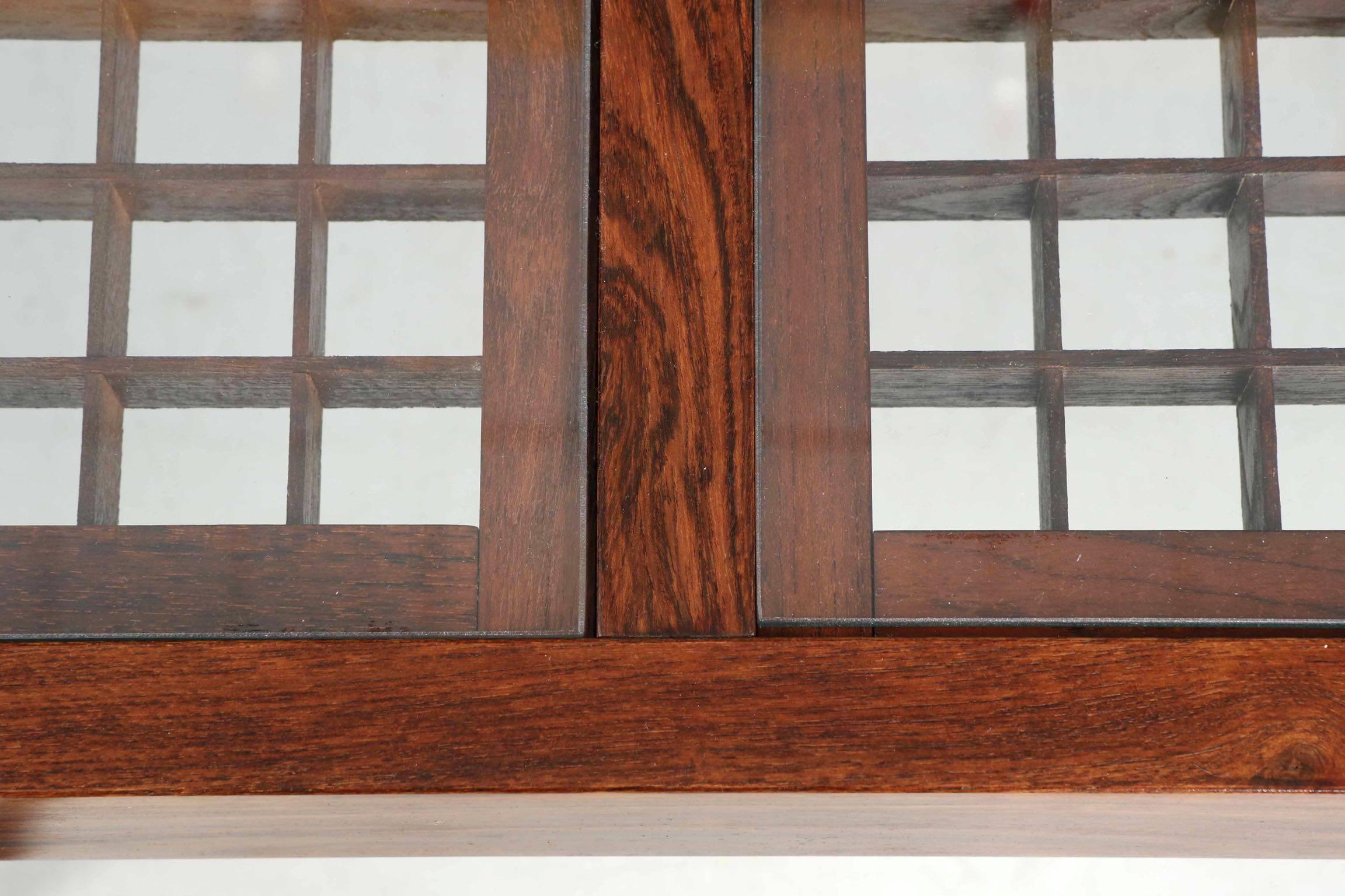 Danish Mid-Century Modern Rosewood Latticework Coffee Table by Komfort 2