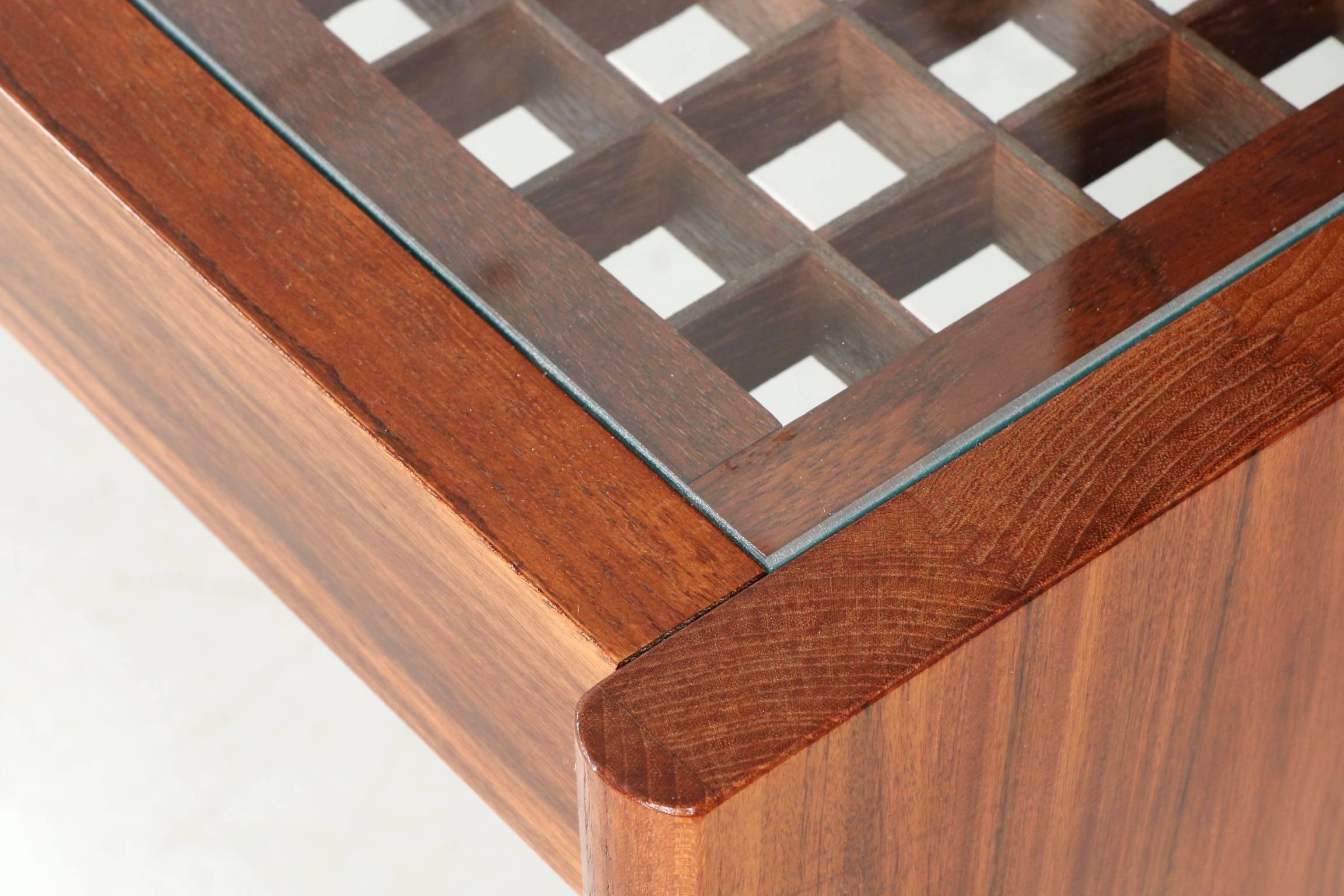 Danish Mid-Century Modern Rosewood Latticework Coffee Table by Komfort 3