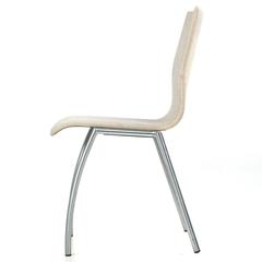 Danish Modern Brushed Steel Stacking Side Chair by Kvist, Late 20th Century 7