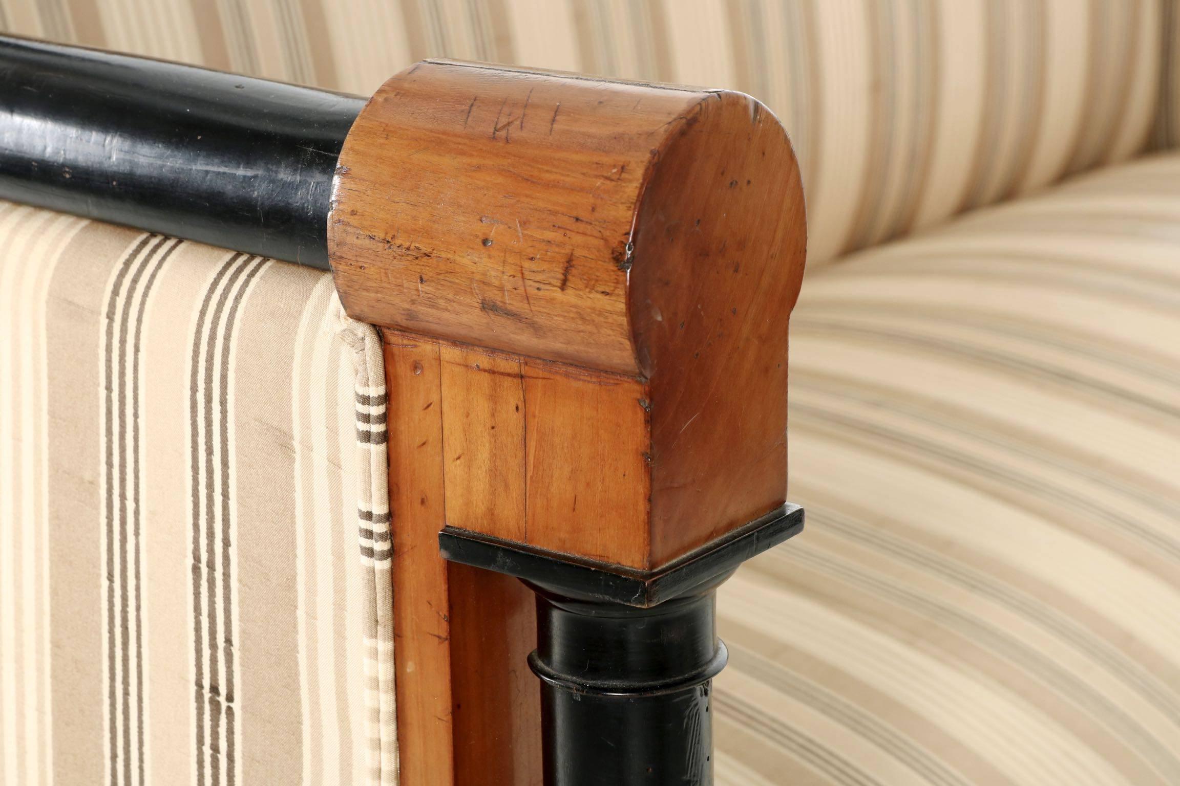 Biedermeier Period Parcel Ebonized Cherrywood Sofa Settee, circa 1820 ...