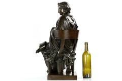 19th Century French Bronze Sculpture of Seated Classical Poet Horace