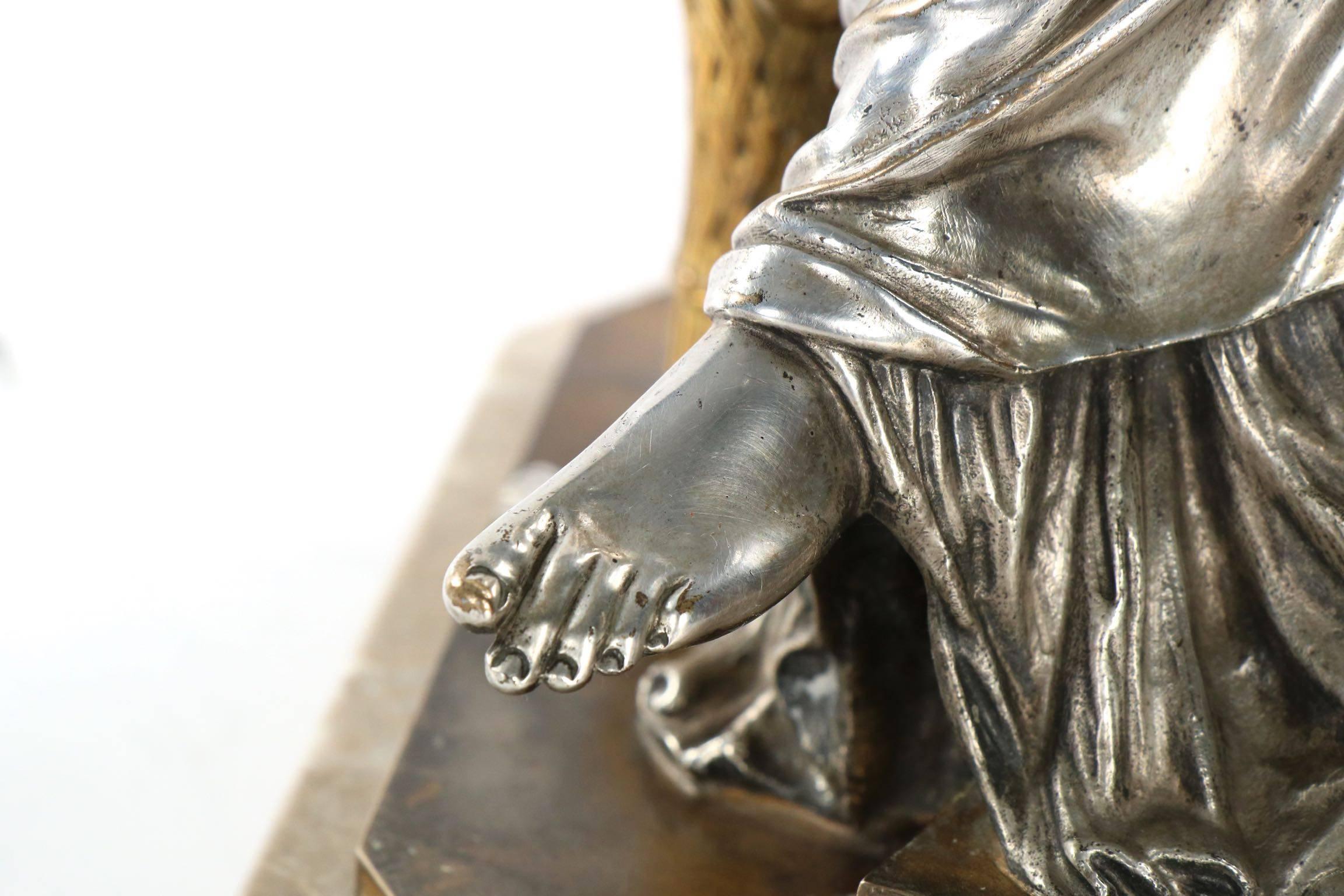 19th Century Silvered French Bronze Sculpture 