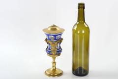 Russian Gilt Silver Cobalt Glass Goblet by Andrey Kovalsky, circa 1844
