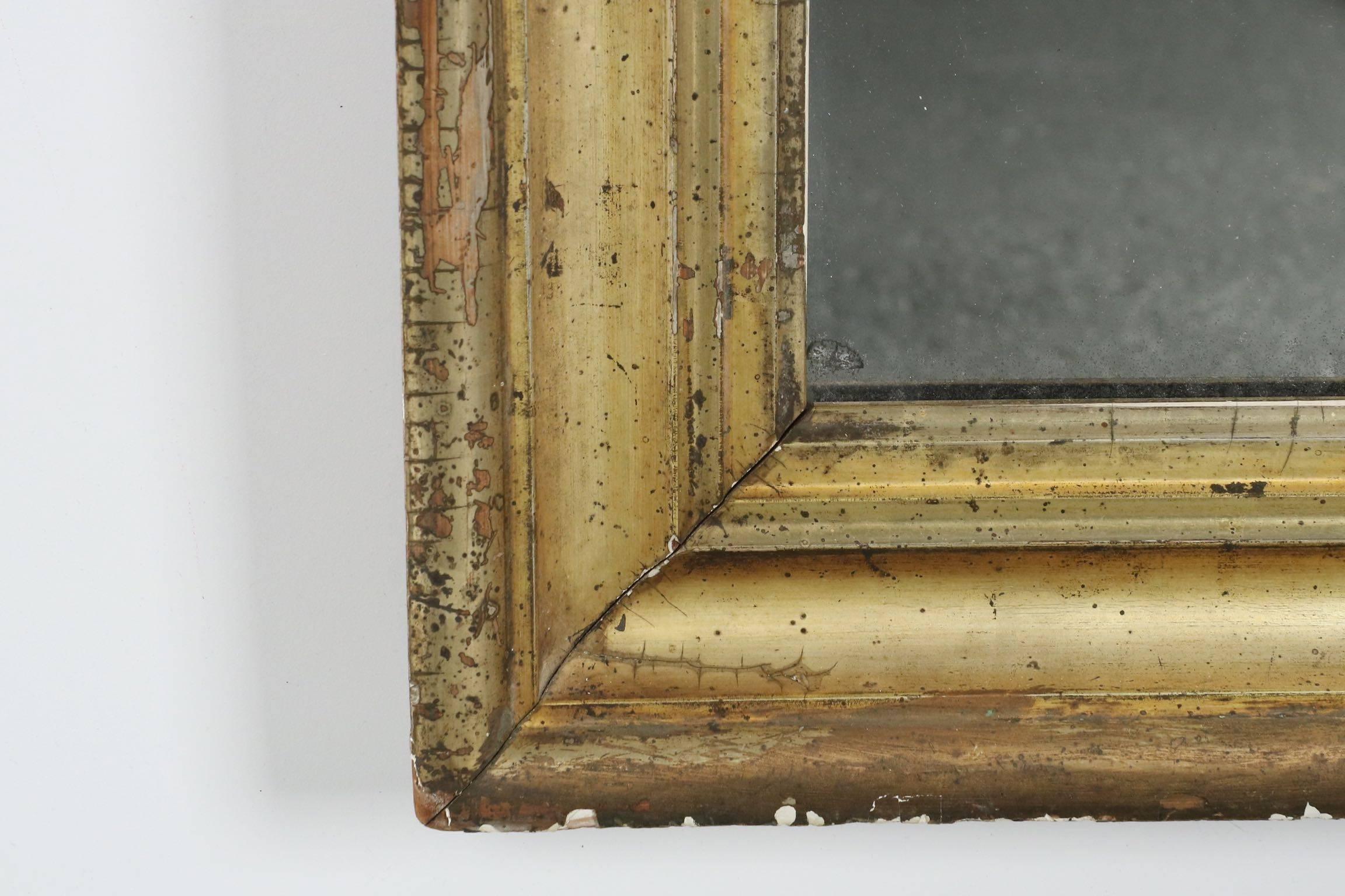 Distressed Regency Giltwood Antique Hall Mirror, 19th Century 4