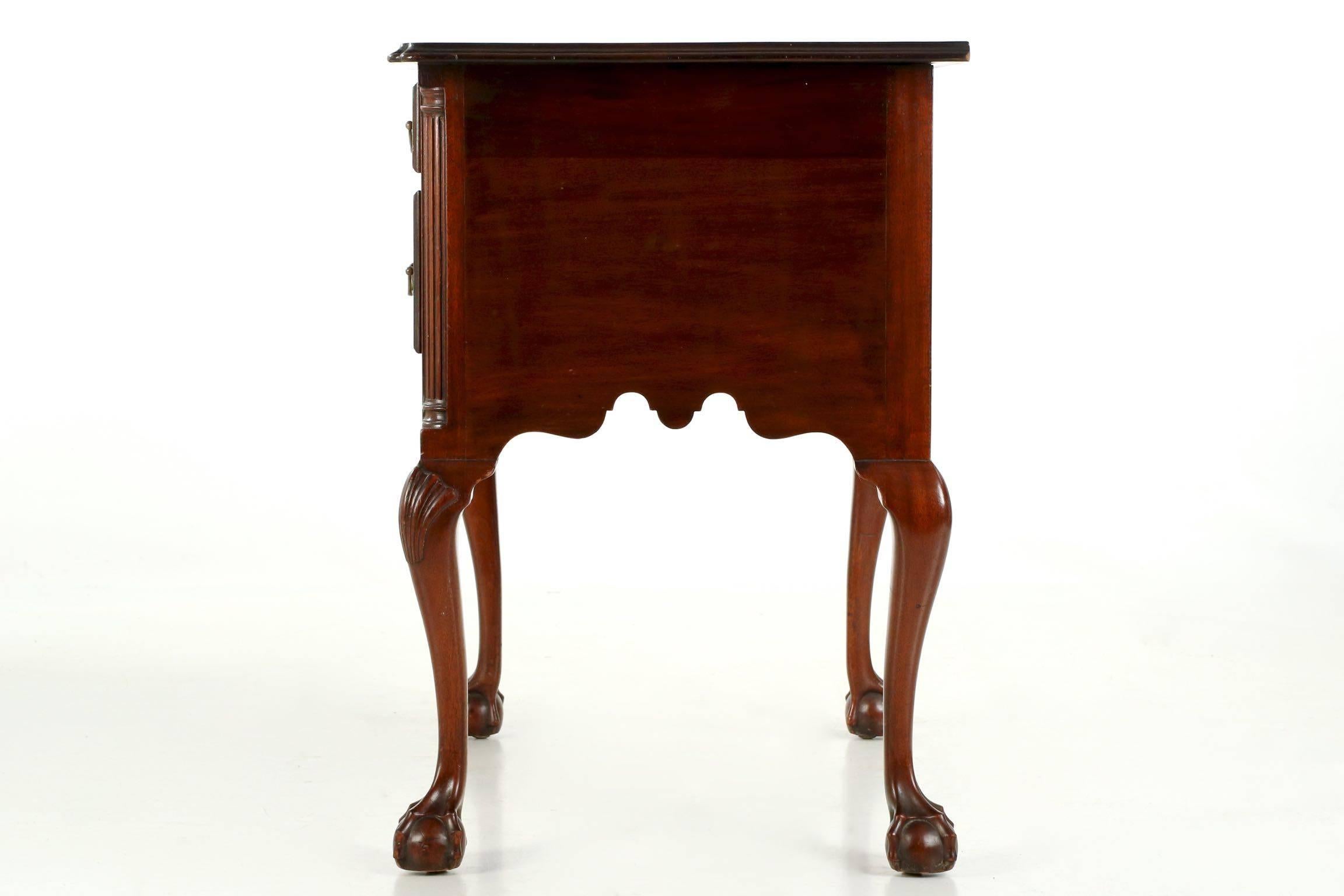 Hand-Carved American Chippendale Style Mahogany Lowboy in the Connecticut Taste