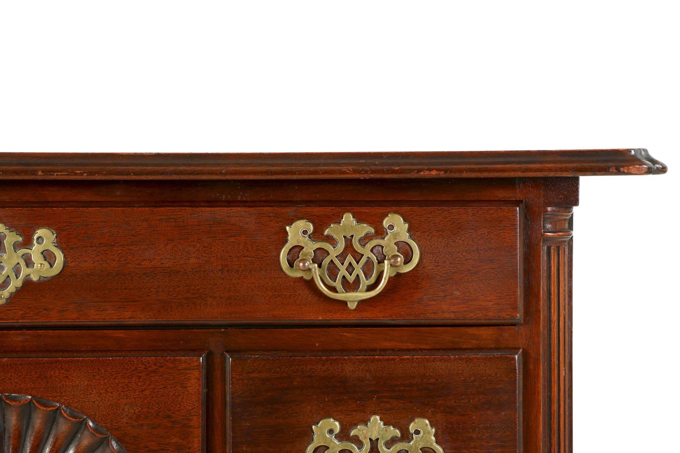 Brass American Chippendale Style Mahogany Lowboy in the Connecticut Taste