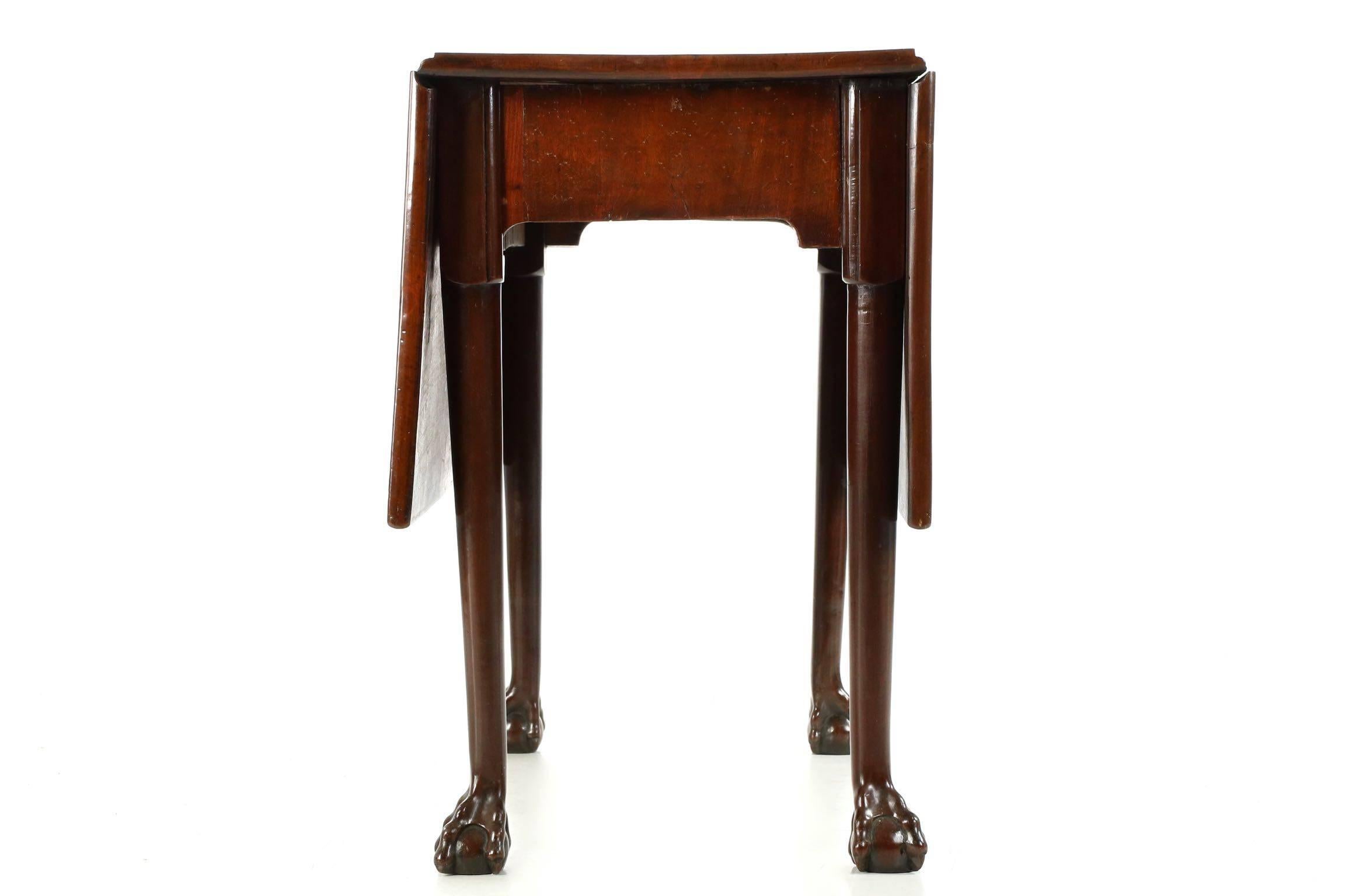 claw foot drop leaf table