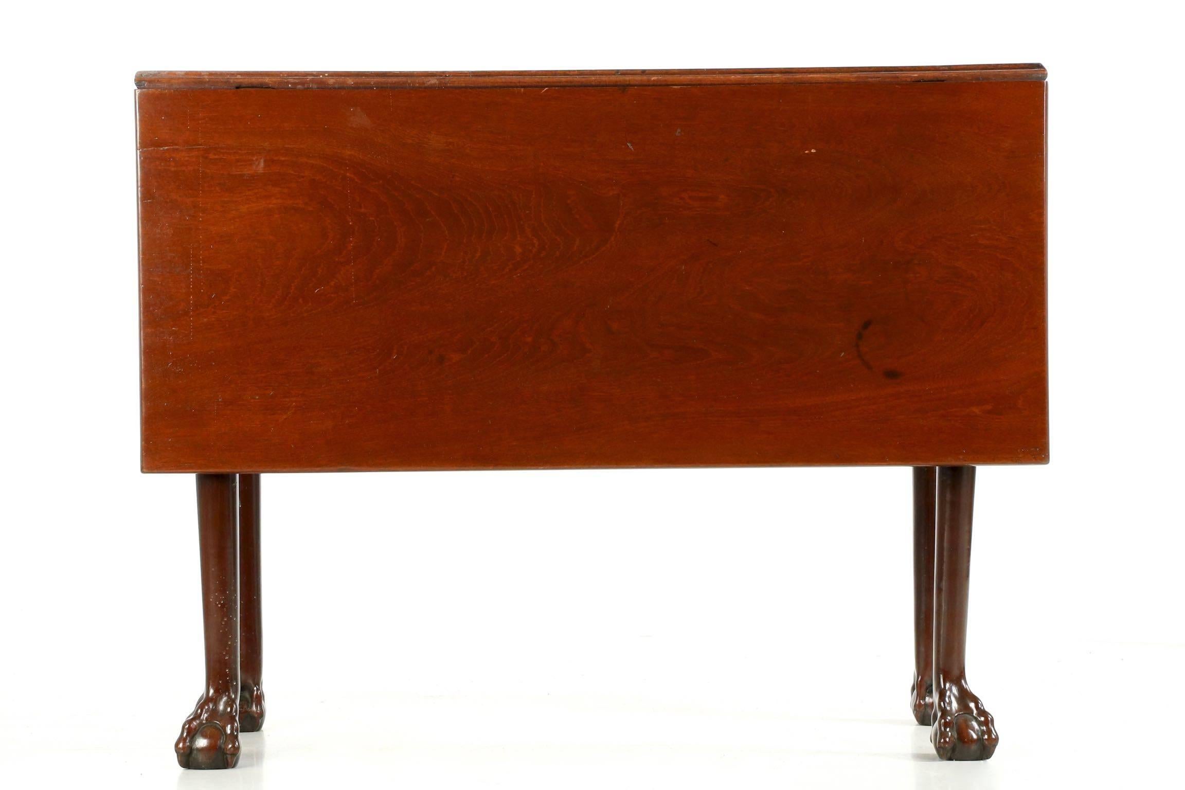 antique drop leaf table with claw feet
