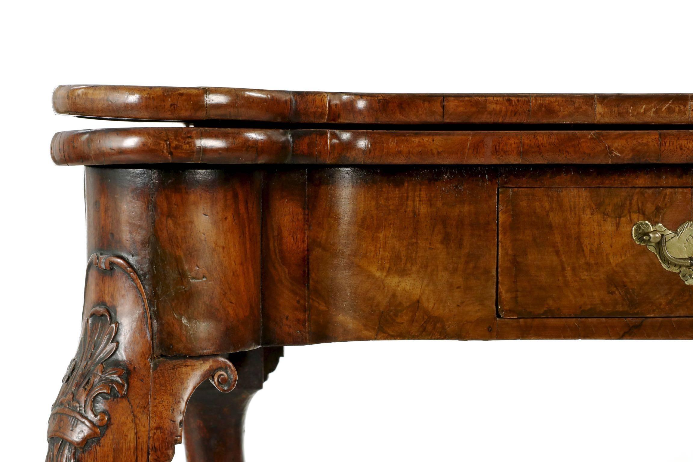George II Carved Walnut Ball and Claw Card Table, circa 1750 1