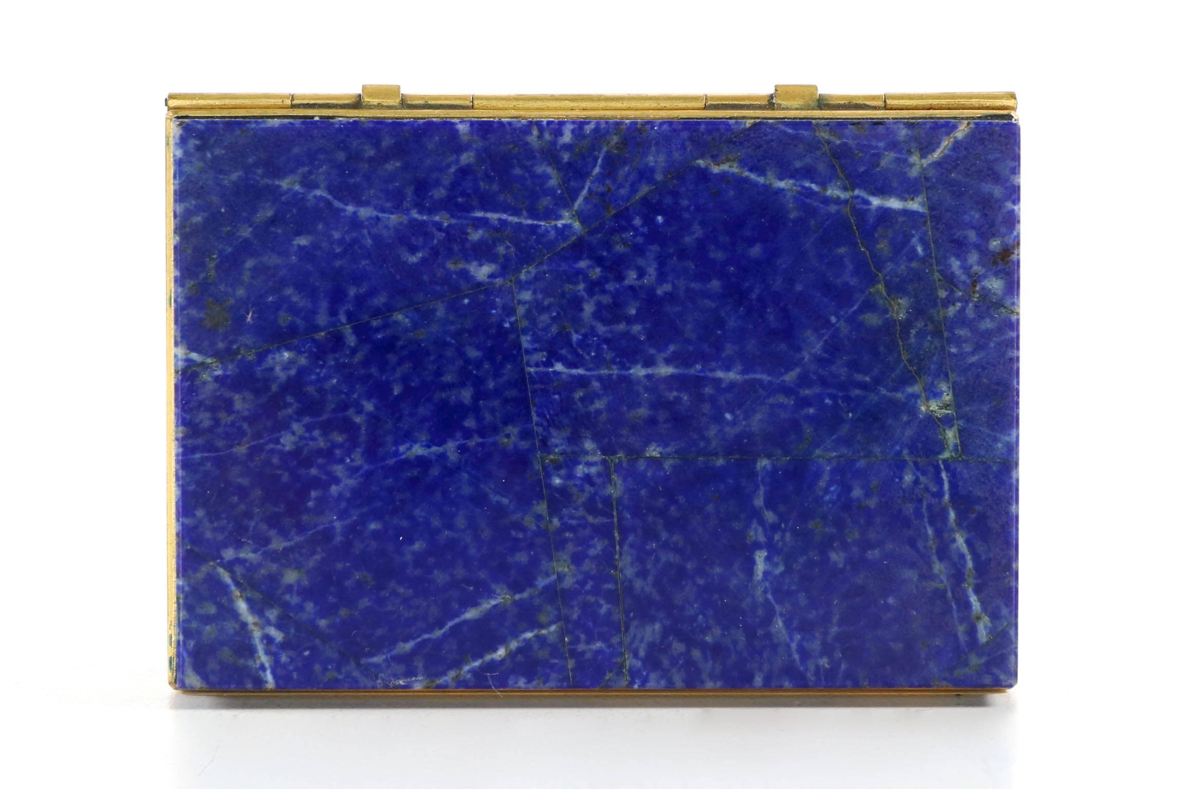 Exquisite Lapis Lazuli Gilt Bronze Jewelry Dresser Box, 20th Century 2
