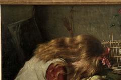 Harry Roseland Painting of Girl Mourning, circa 1886