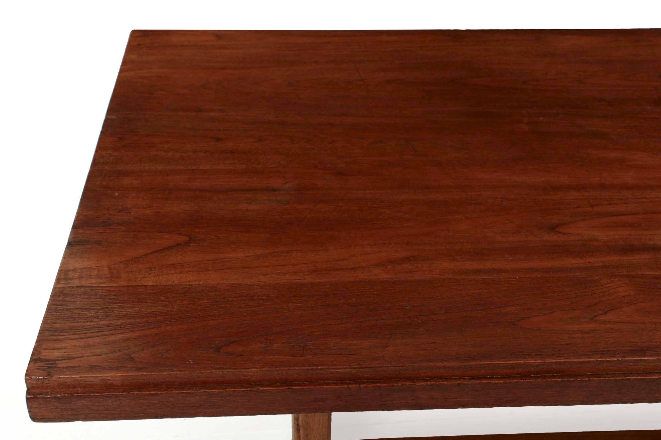 Arts and Crafts English Arts & Crafts Teak Trestle Dining Table, circa 1930
