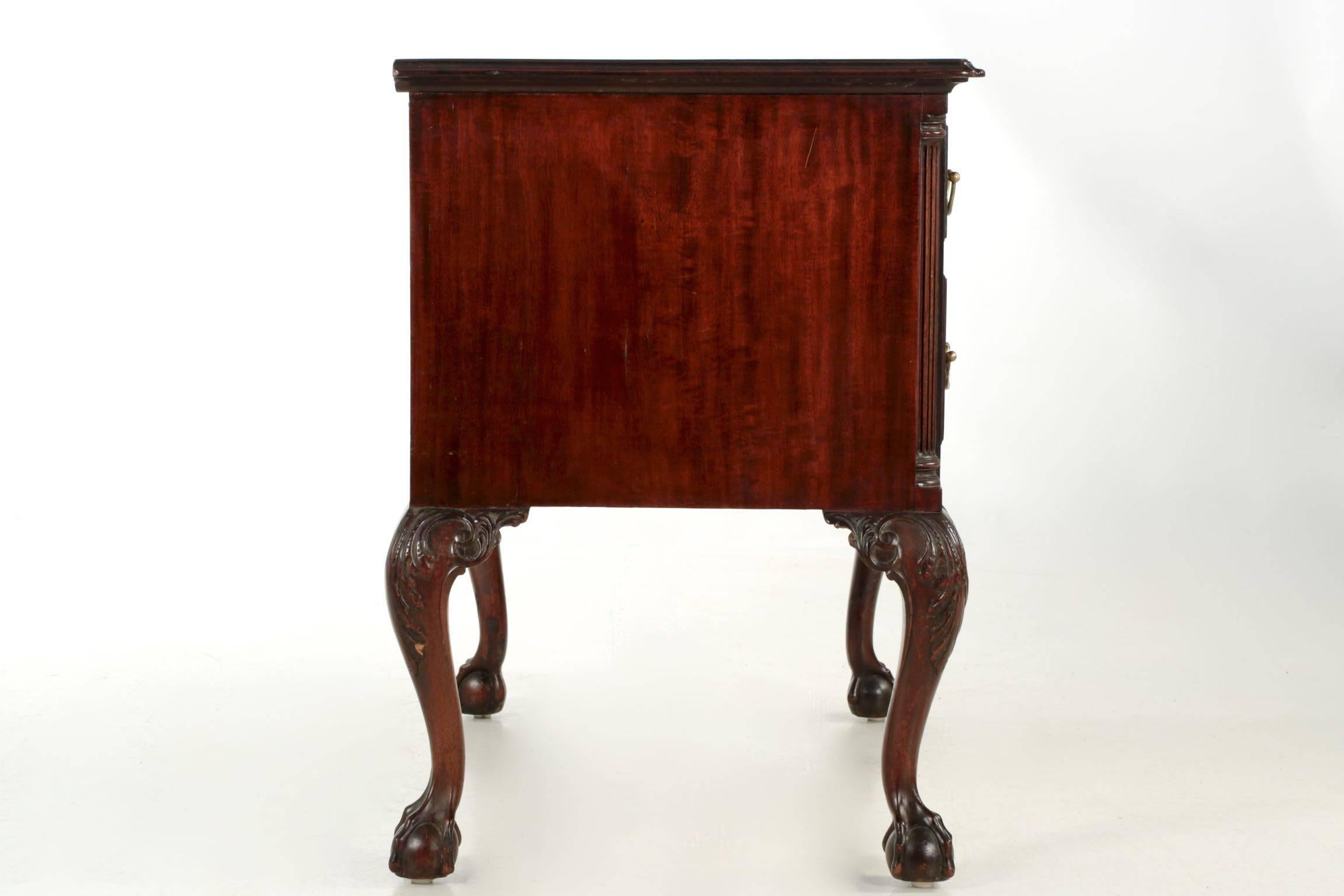 American Chippendale Style Carved Mahogany Lowboy Chest of Drawers, 19th Century 3