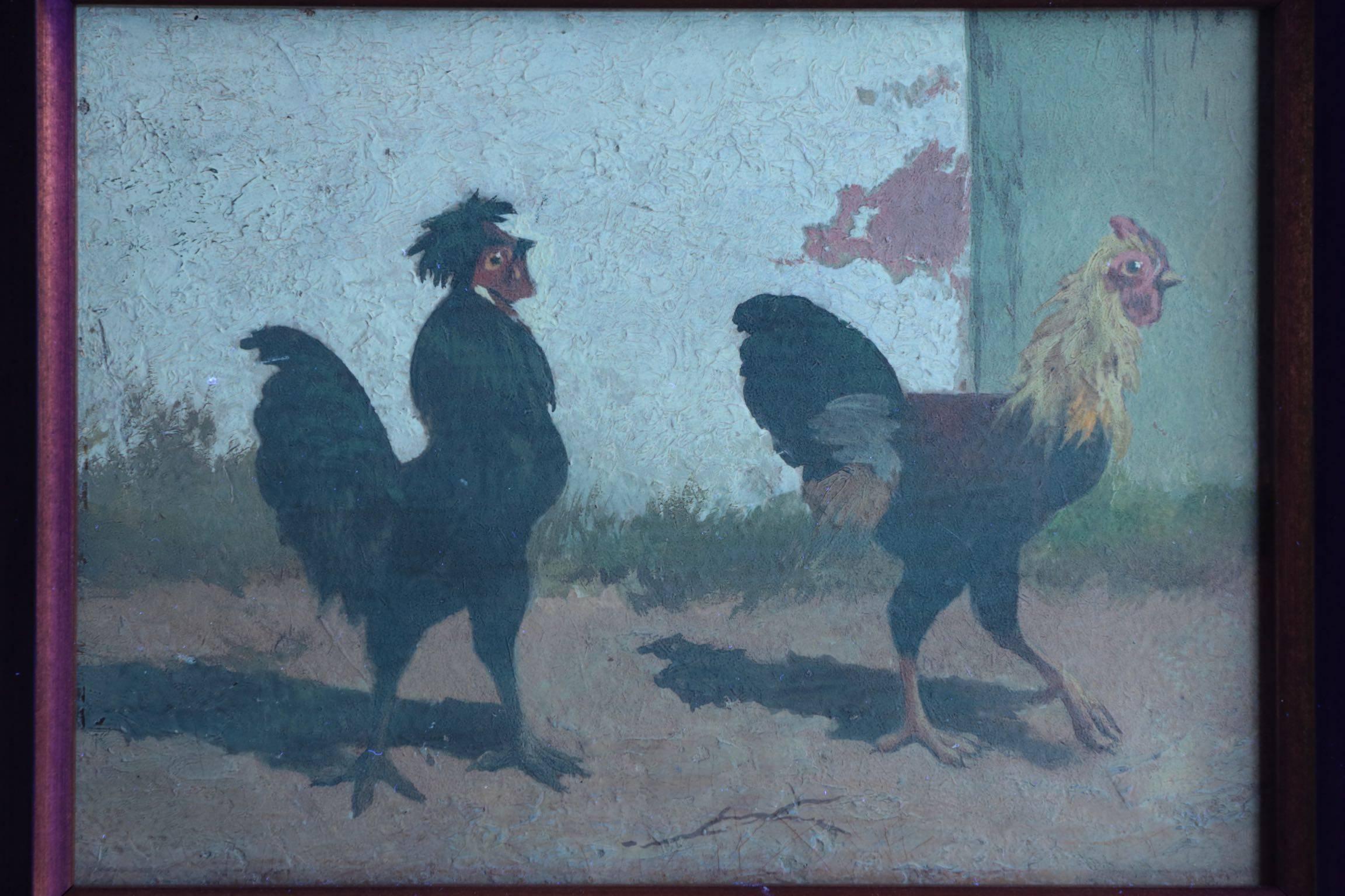 Four William Baird American, 1847-1899 Paintings of Cocks Fighting 1