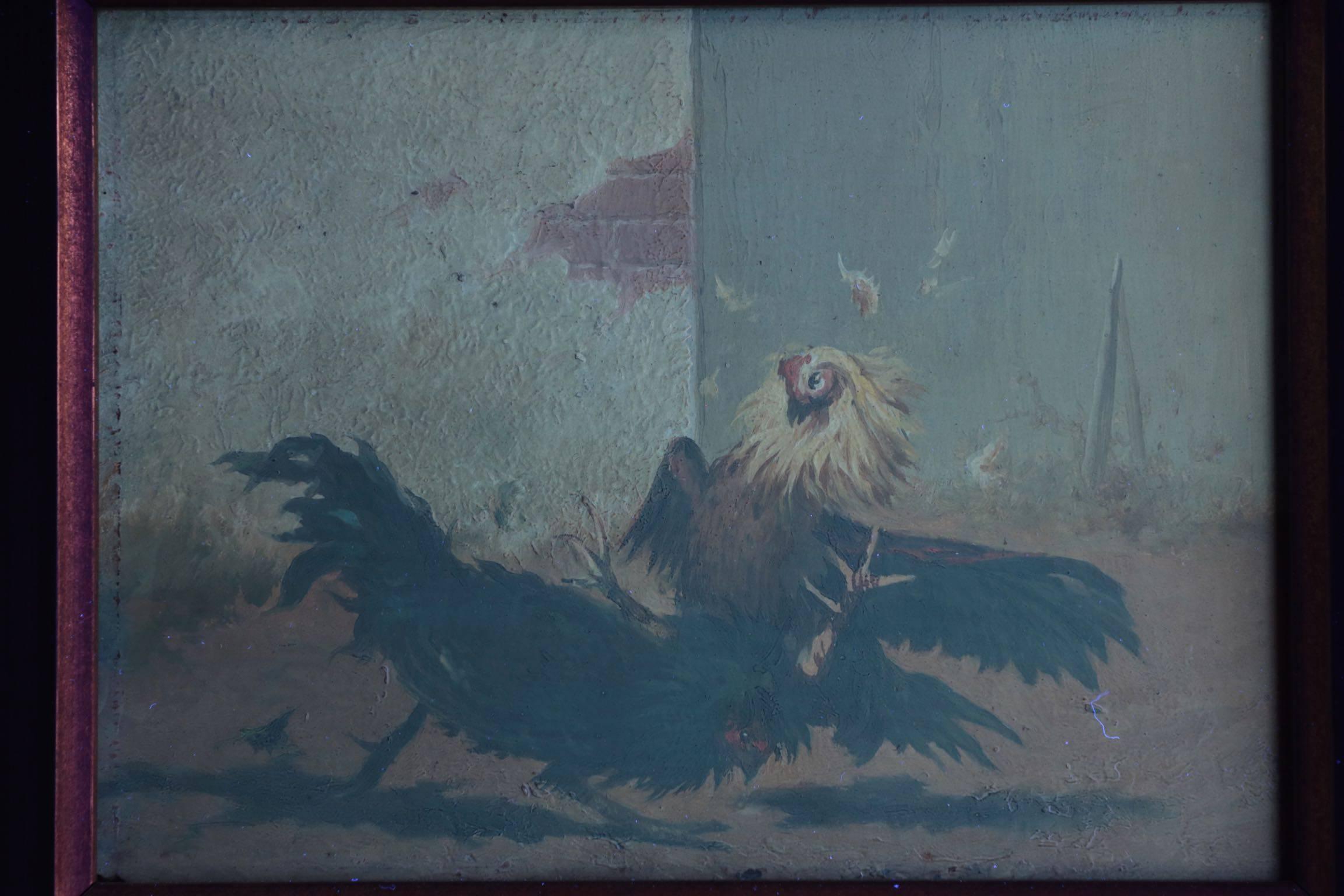 Four William Baird American, 1847-1899 Paintings of Cocks Fighting 2