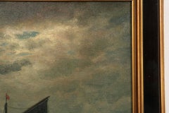 James Gale Tyler Painting of Ships "Fishing by Moonlight"