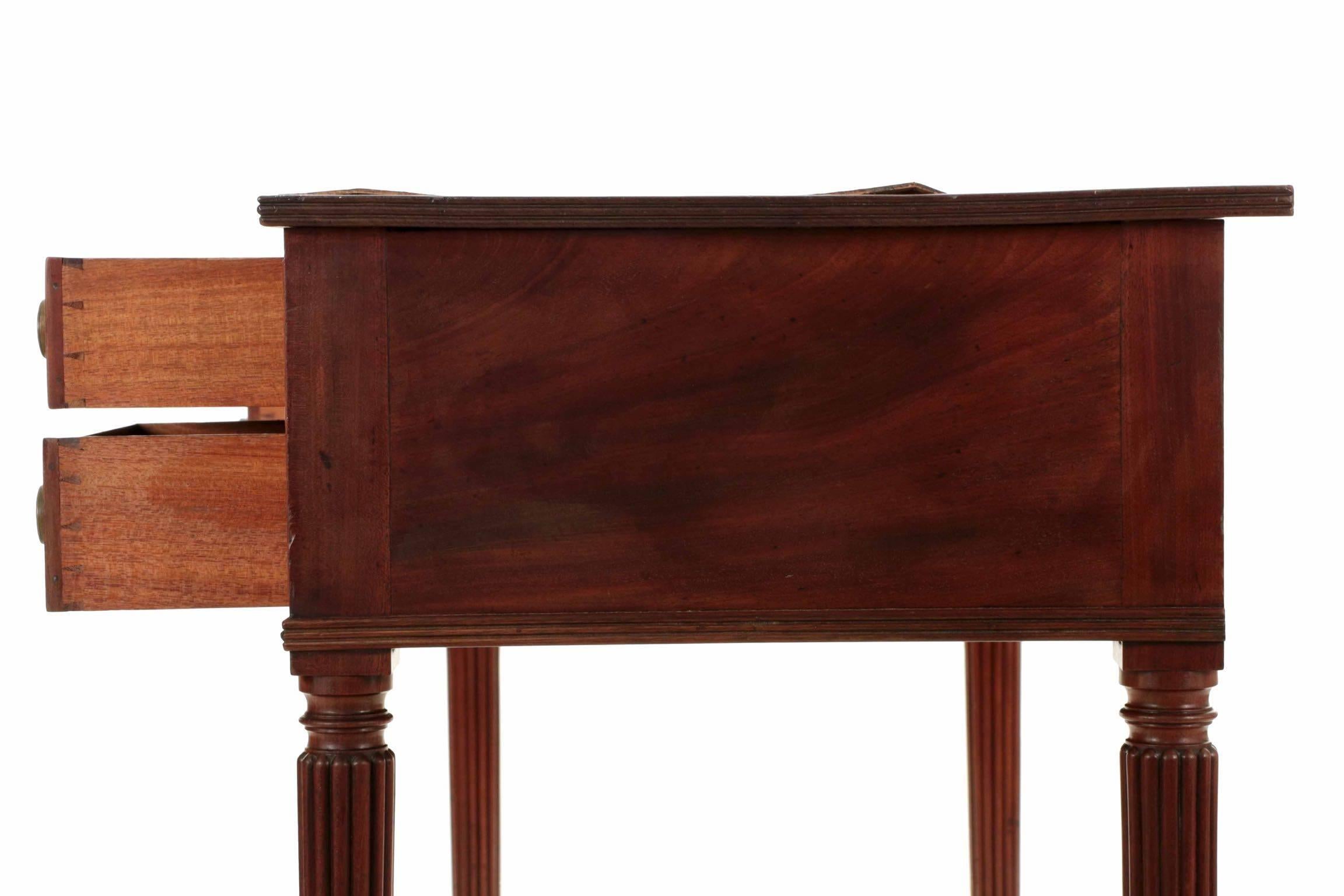 English Regency Period Mahogany & Leather Antique Writing Desk Table c. 1815-30 (Leder)