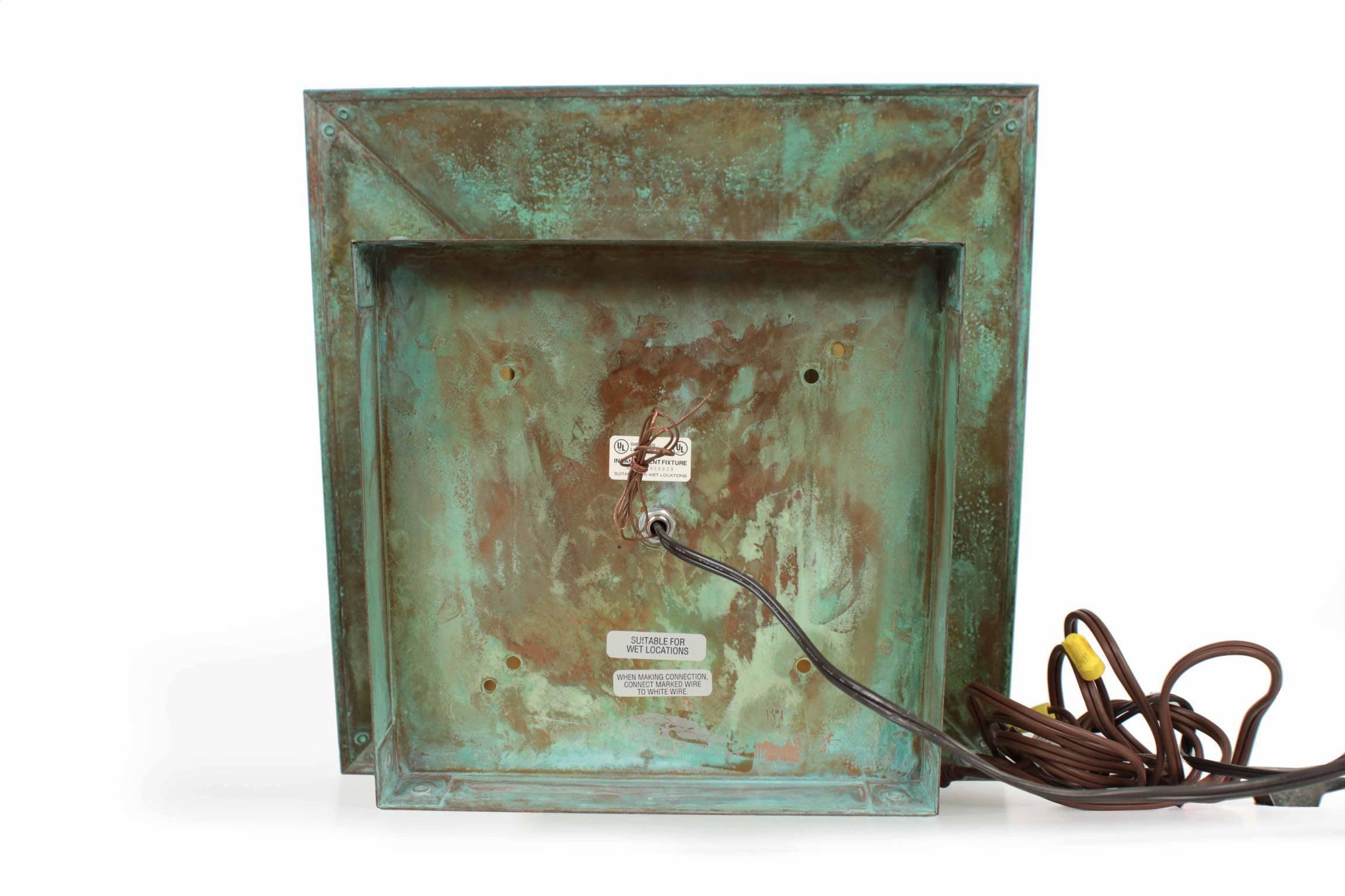 Arts & Crafts Style Patinated Copper Column Post Lamp by Arroyo Craftsman 4