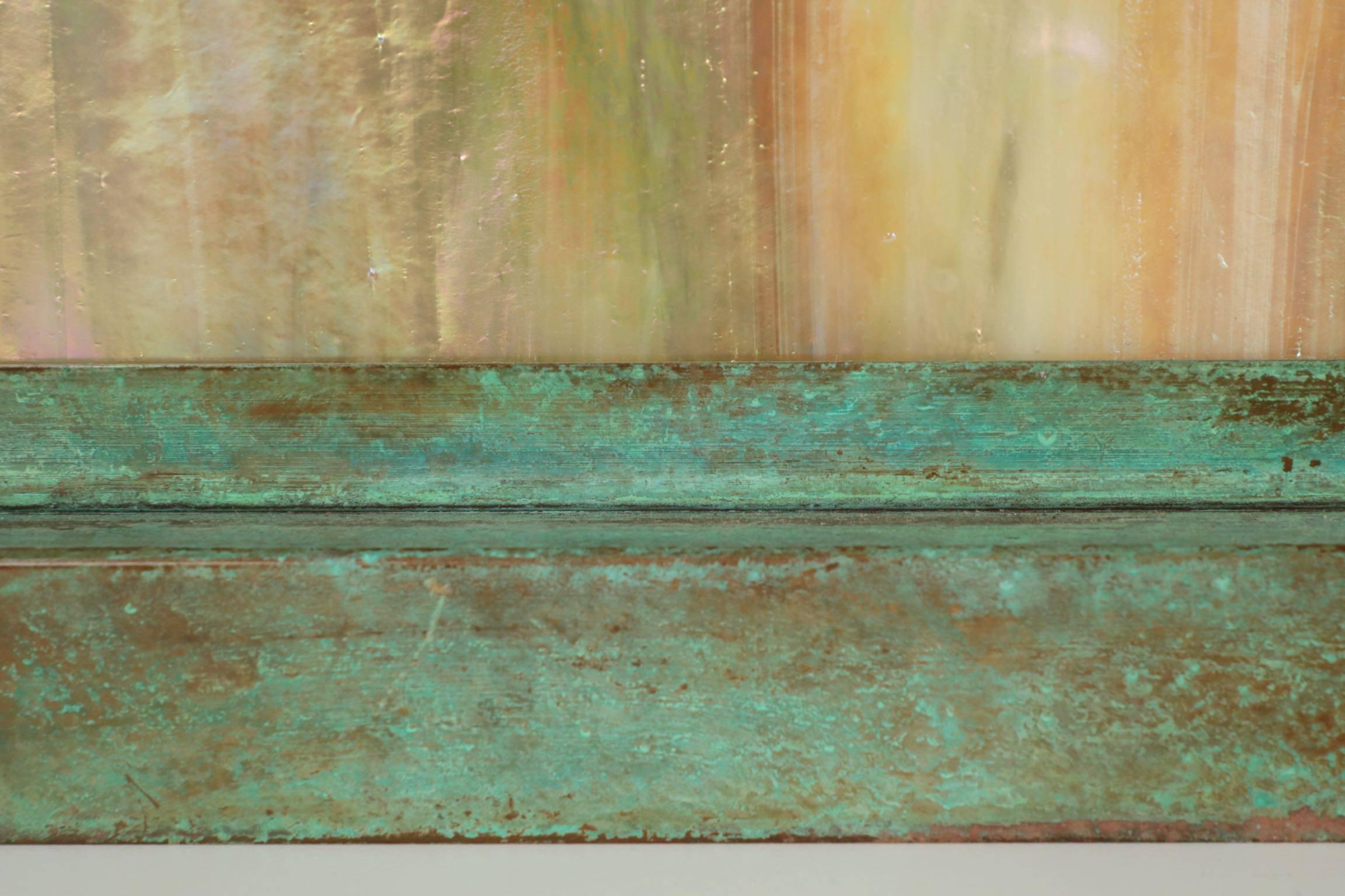 Contemporary Arts & Crafts Style Patinated Copper Column Post Lamp by Arroyo Craftsman