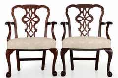 Set of Ten Chippendale Style Carved Mahogany Ball and Claw Dining Chairs