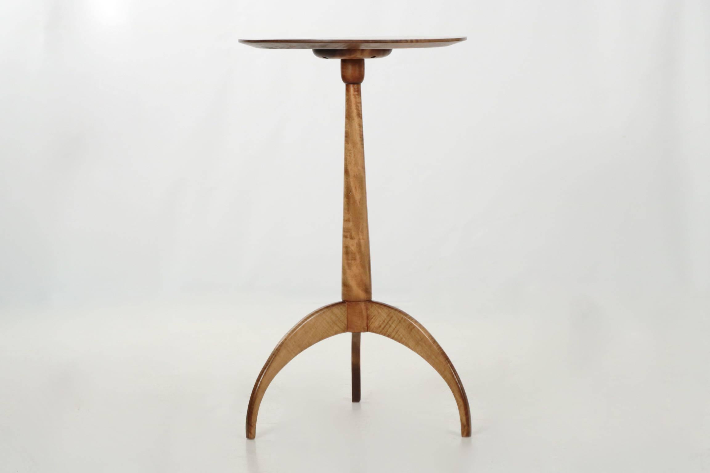 20th Century American Shaker Style Cherry Candlestand Side Table by Jack McGuire, circa 1992