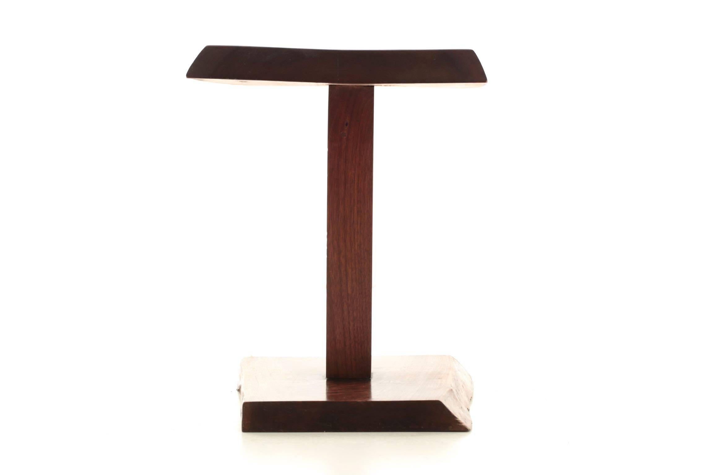Late 20th Century New Hope School Live Edge Walnut Side Table by Alan Rockwell, circa 1970s