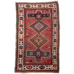 Antique Caucasian Kazak Area Rug, circa 1900