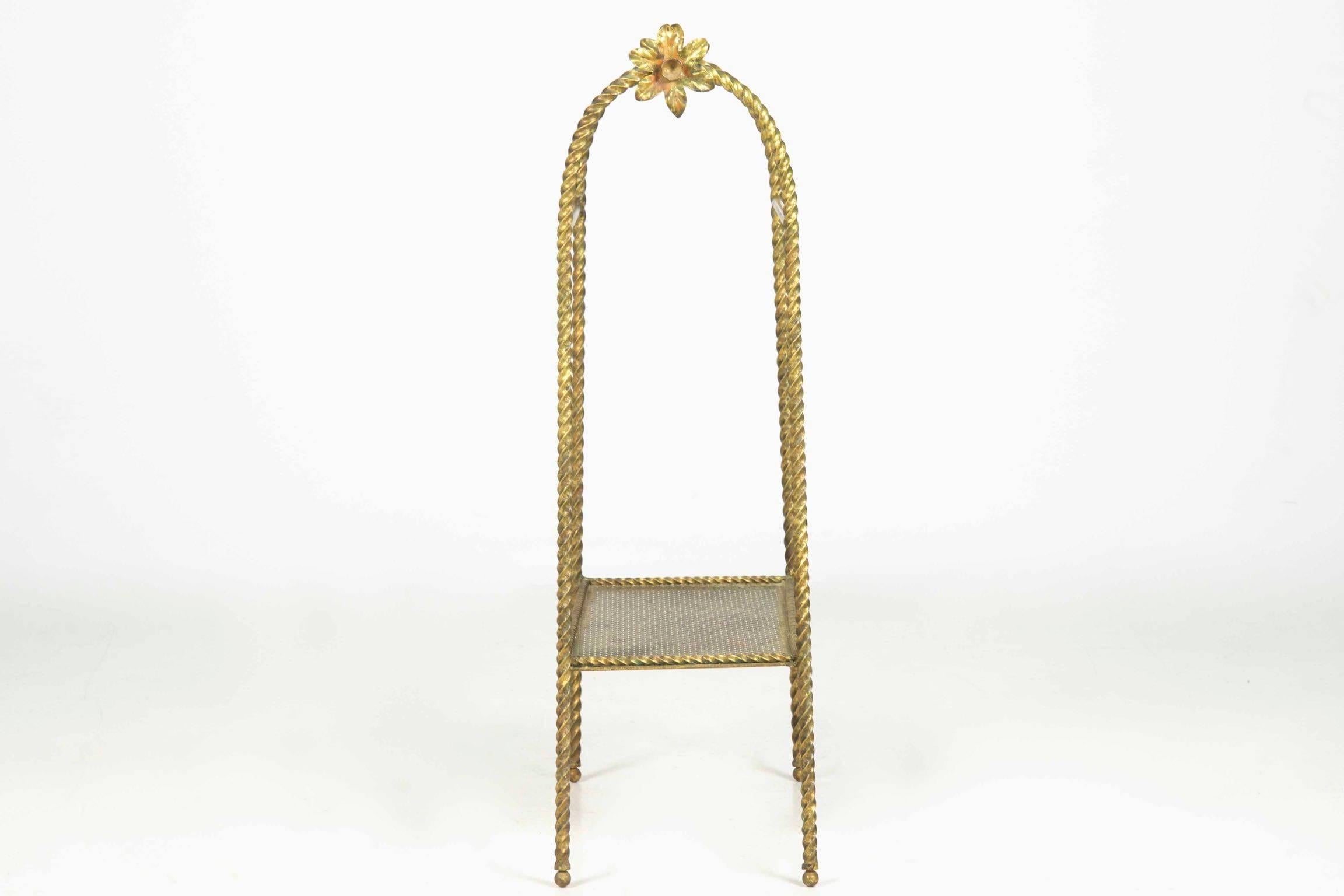 Vintage Gilt Bronze Towel Rack circa mid 20th century In Excellent Condition In Shippensburg, PA