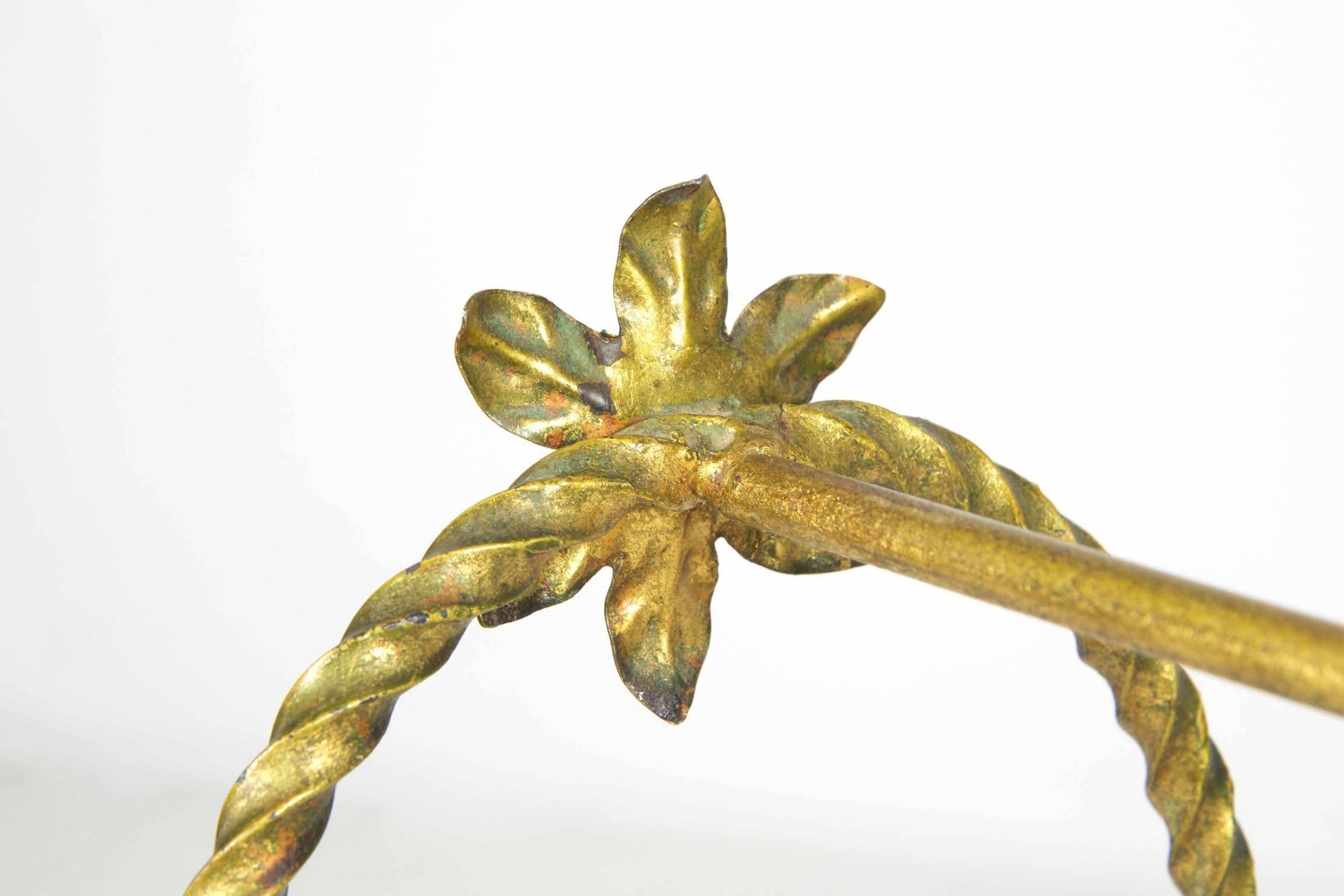 Vintage Gilt Bronze Towel Rack circa mid 20th century 3