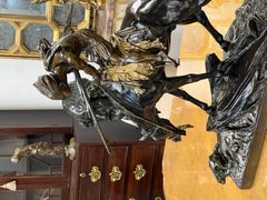 French Art Deco Bronze Sculpture “Native American on Horse” Edouard Drouot