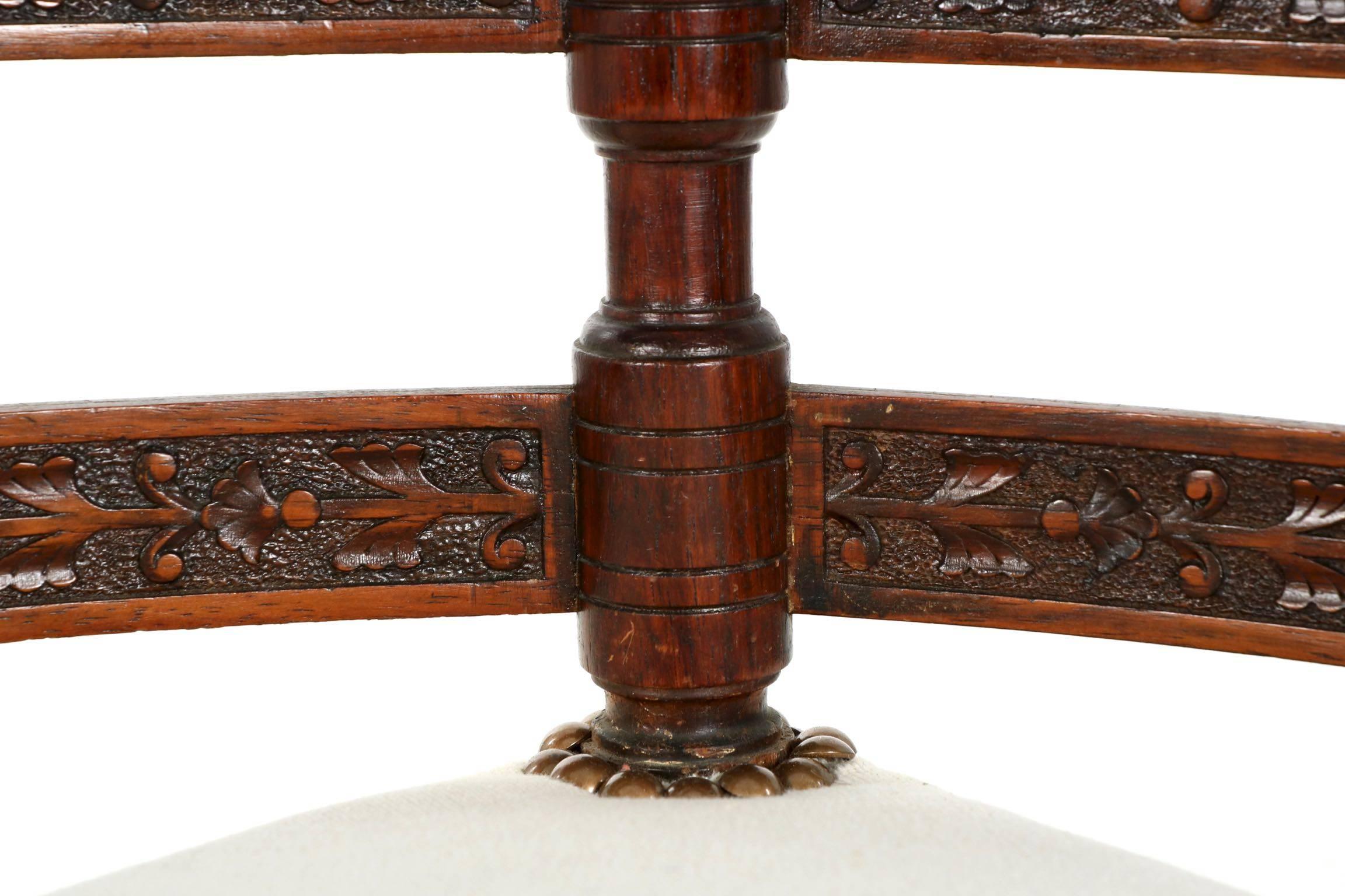 Aesthetic Movement Carved Rosewood Corner Chair, circa 1880 1