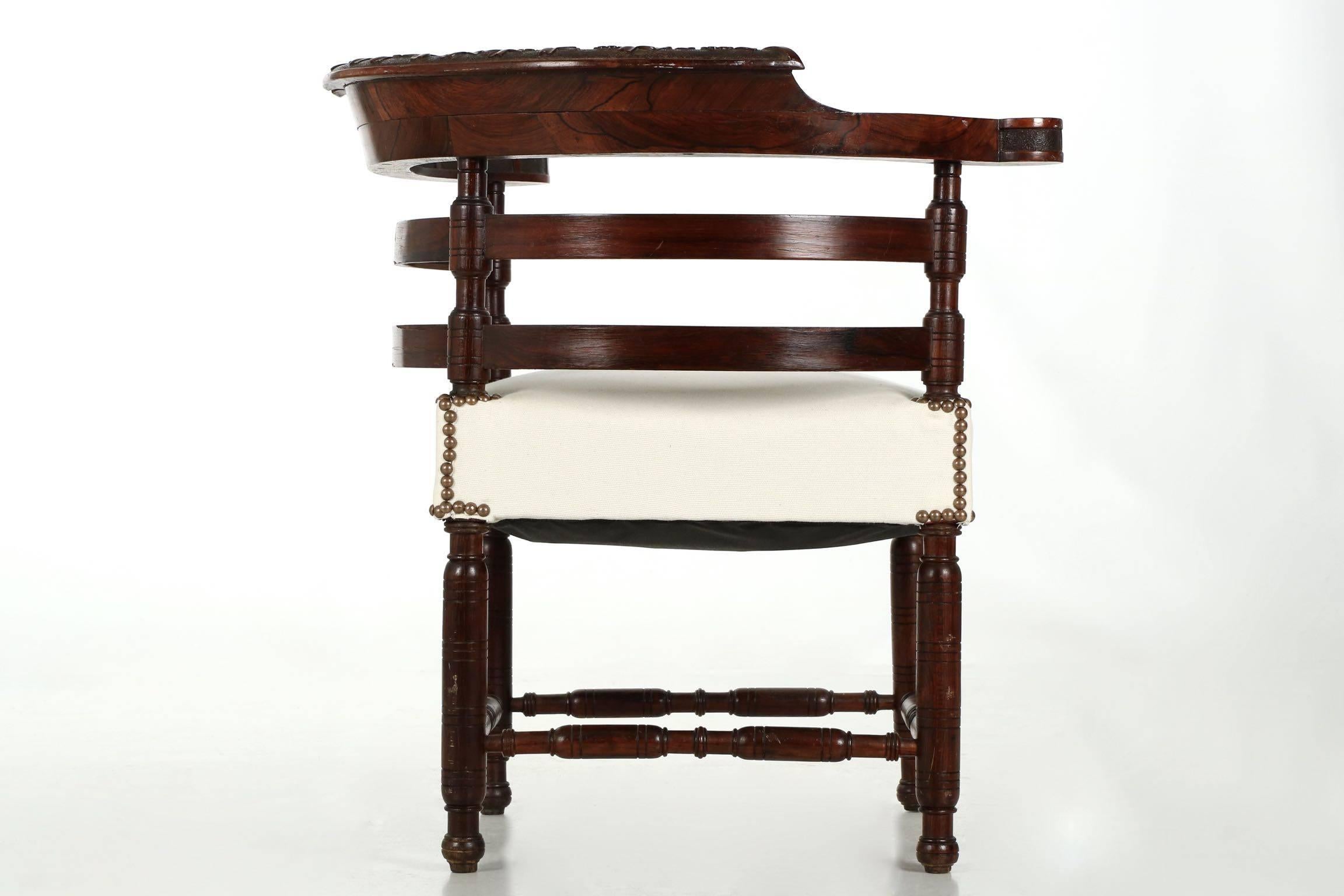 Aesthetic Movement Carved Rosewood Corner Chair, circa 1880 2