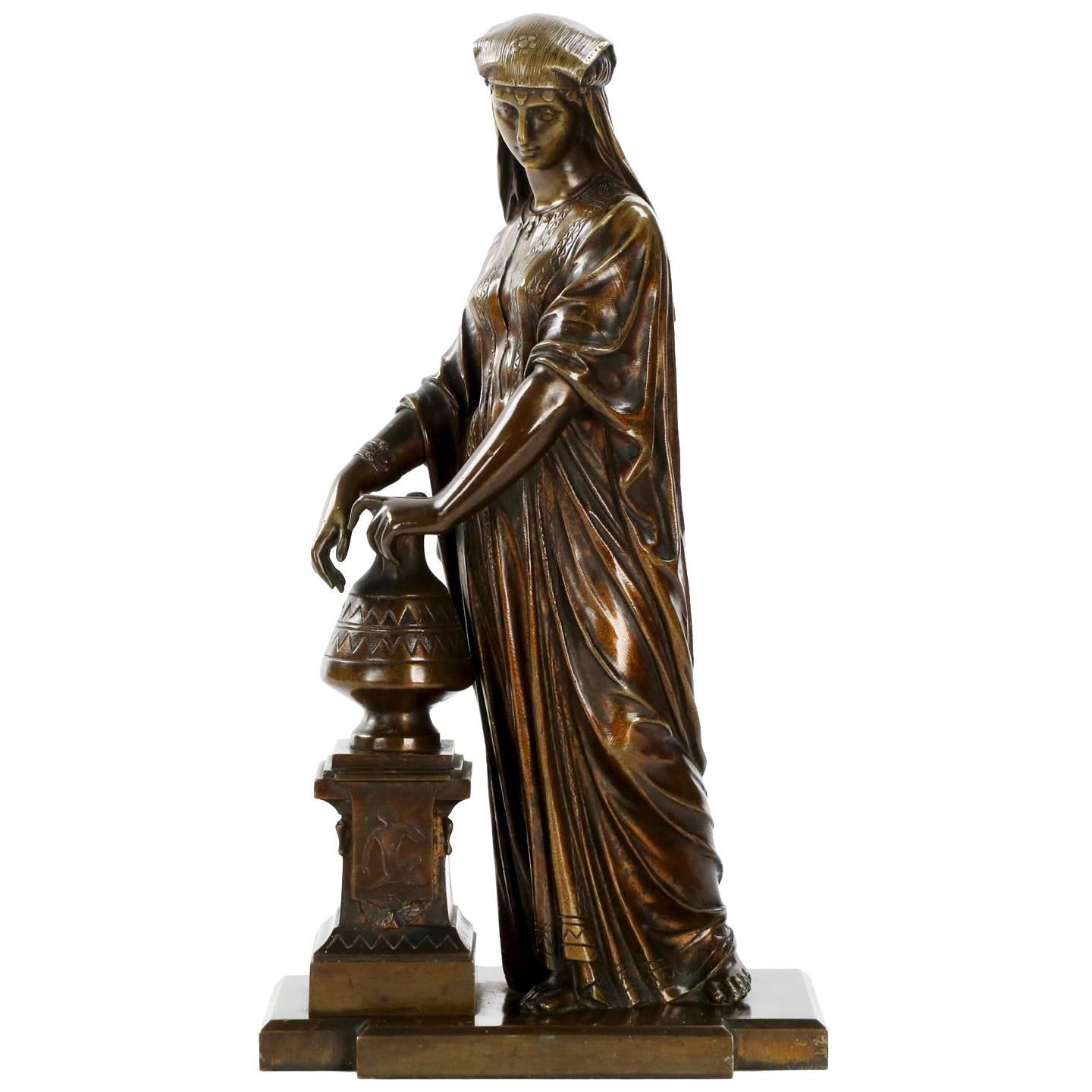 19th Century French Egyptian Revival Bronze Sculpture of Water Carrier