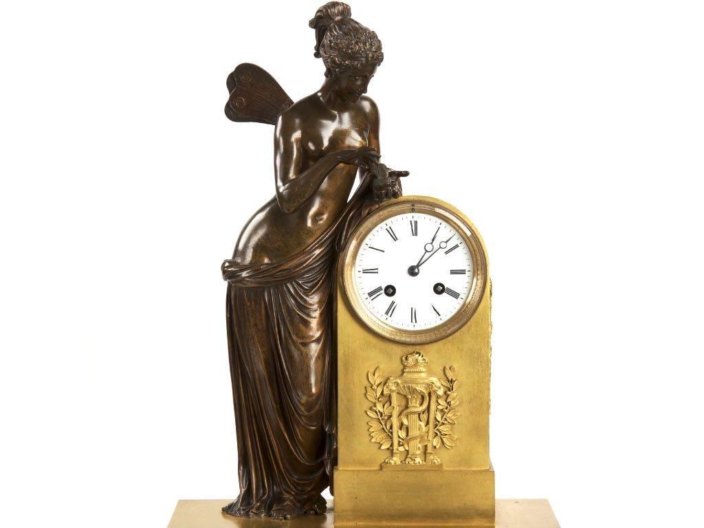 Napoleon III Bronze Antique Mantel Clock of Psyche, France, 19th Century 1