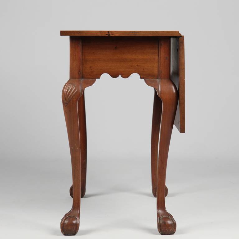 Oak American Chippendale Ball and Claw Antique Console Table, 18th Century
