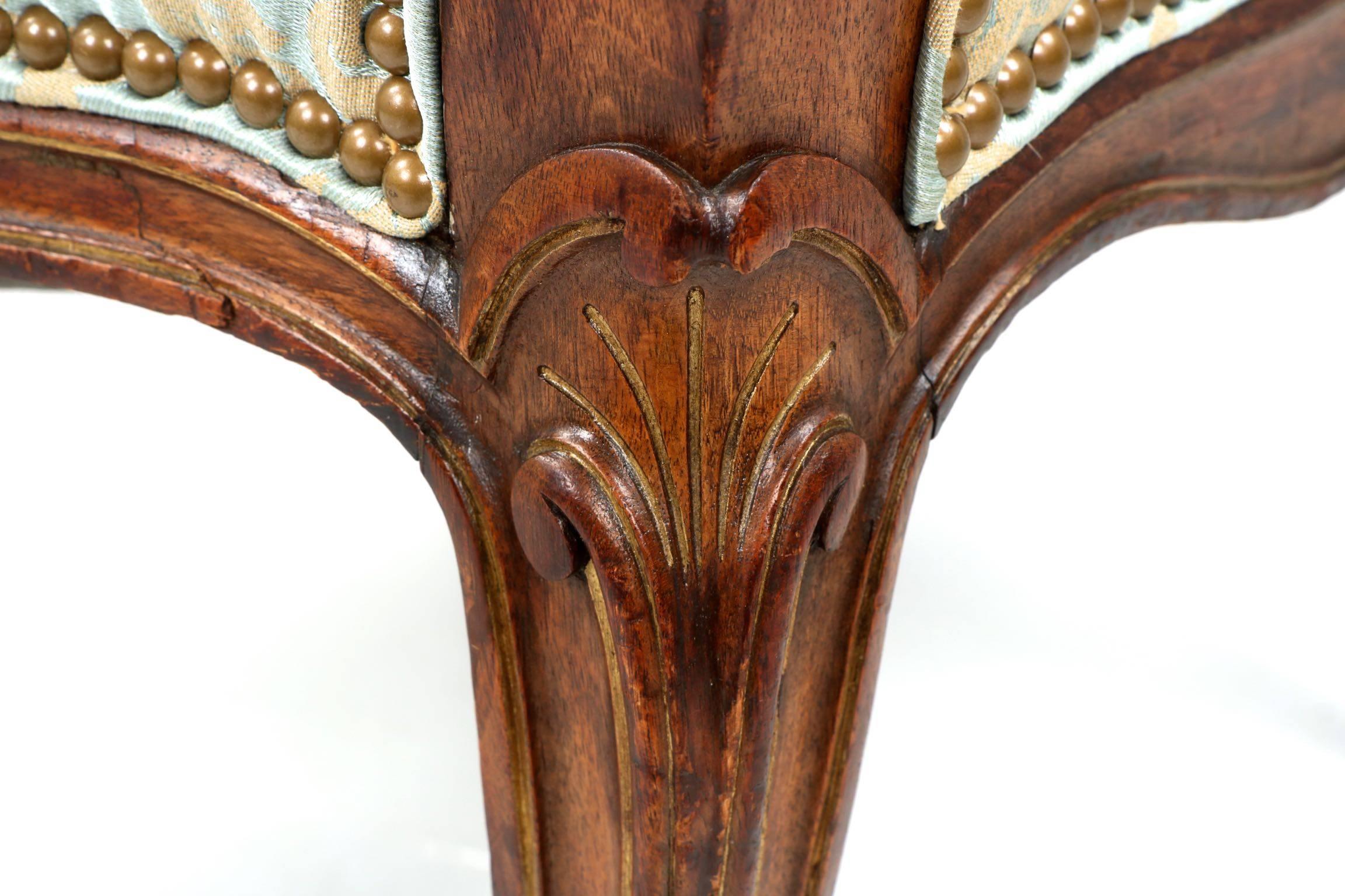Rococo Revival Pair of Carved Walnut Antique Side Chairs, 19th Century 2