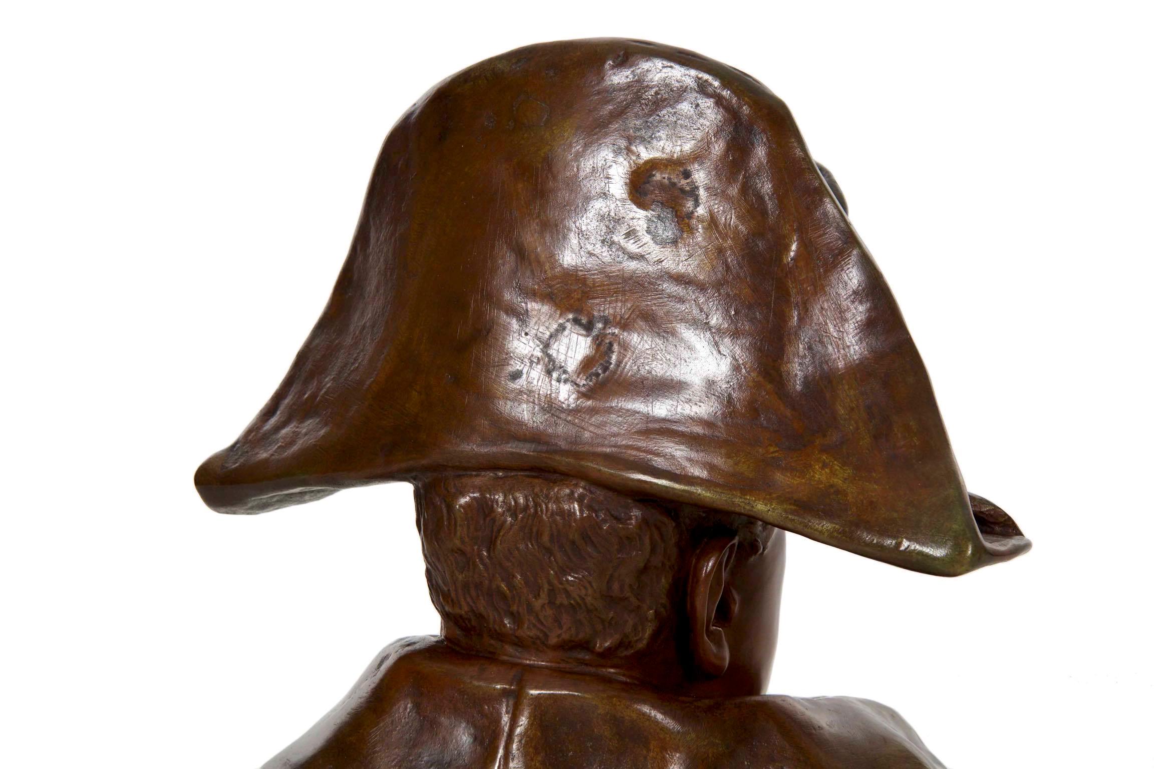 Renzo Colombo Italian, 1856-1885 Antique Bronze Sculpture ‘Bust of Napoleon’ 1