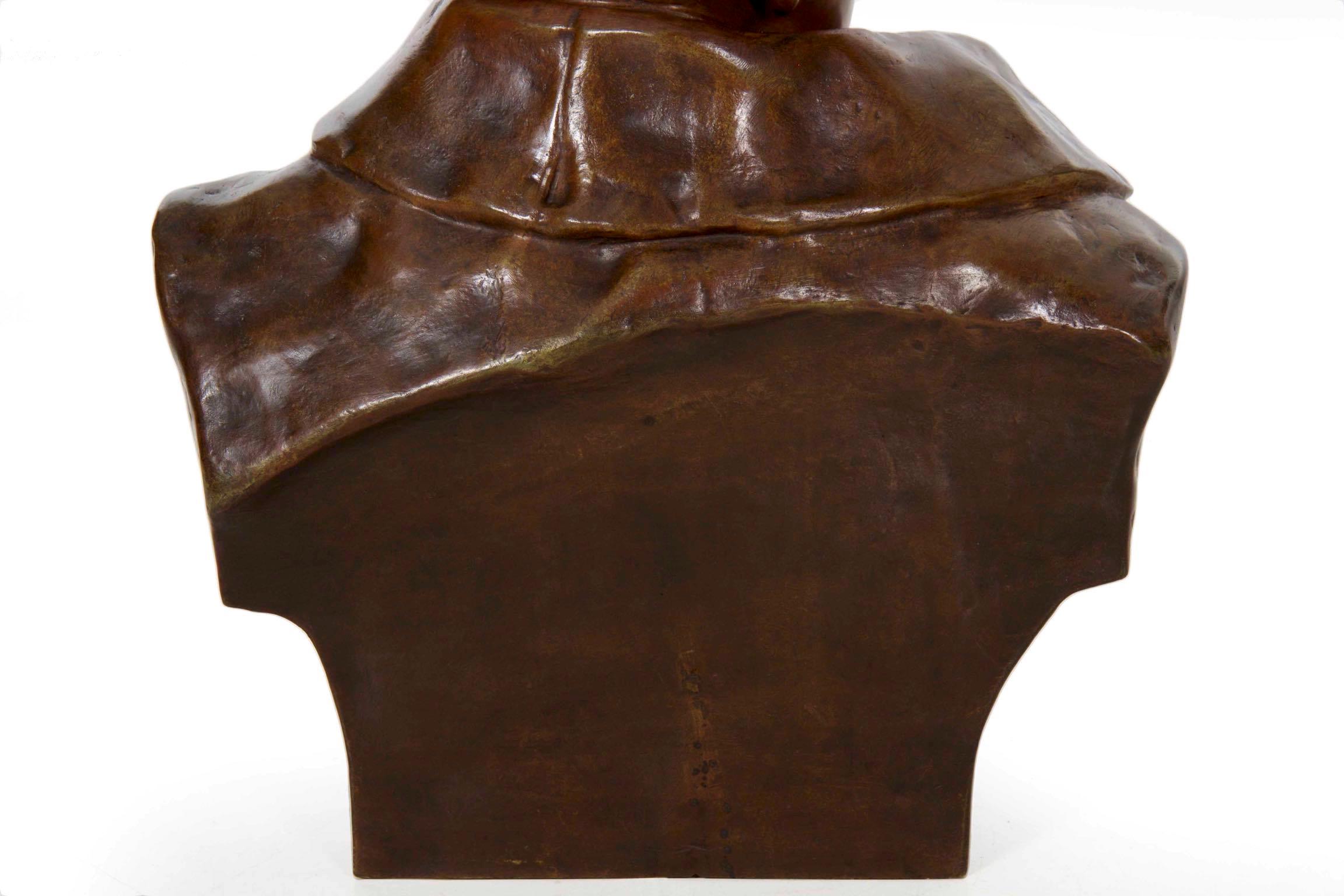 Renzo Colombo Italian, 1856-1885 Antique Bronze Sculpture ‘Bust of Napoleon’ 2