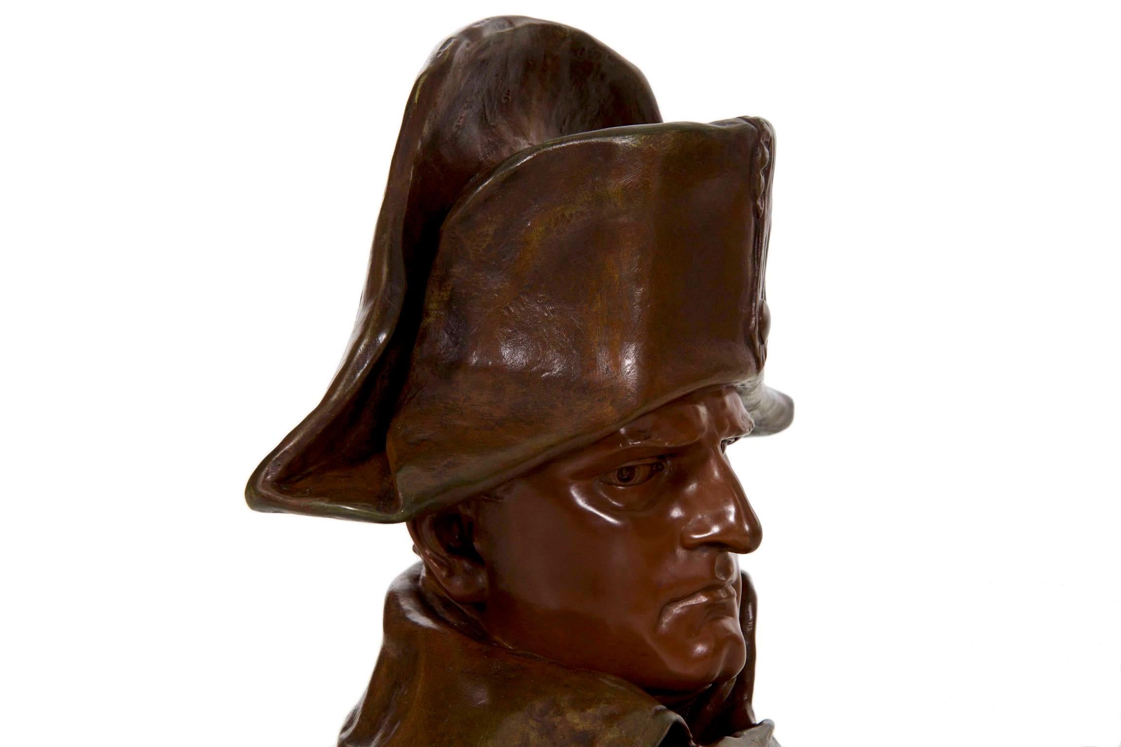 Renzo Colombo Italian, 1856-1885 Antique Bronze Sculpture ‘Bust of Napoleon’ 3