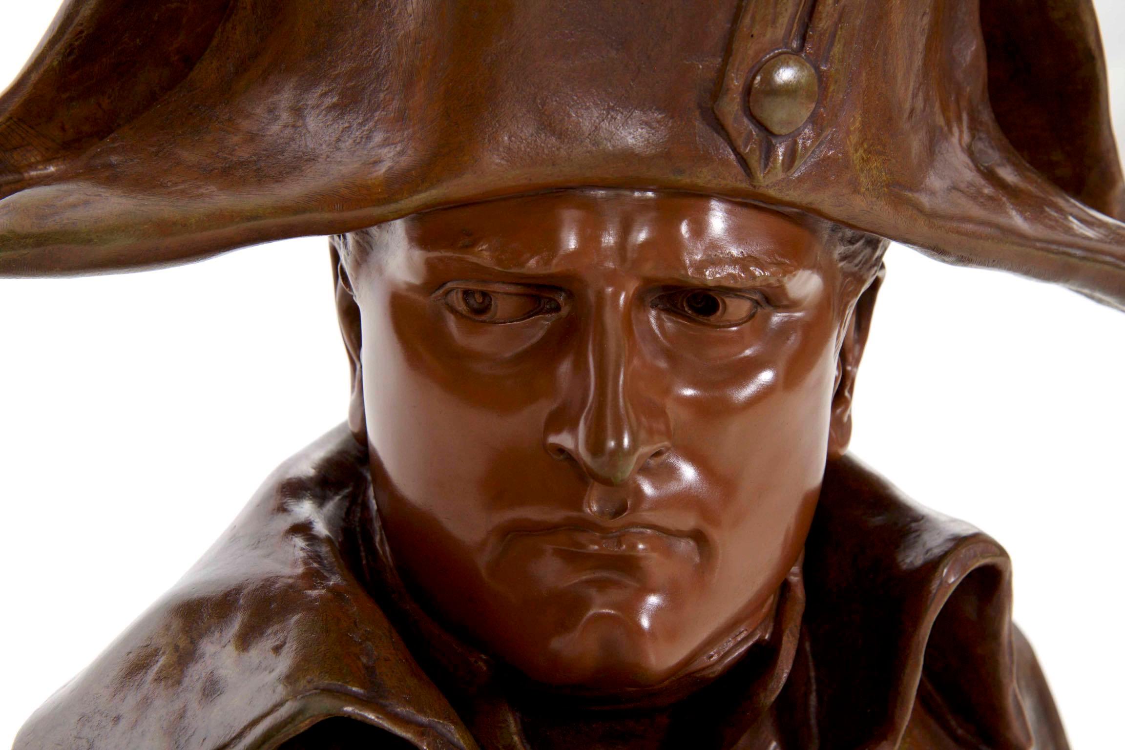 Renzo Colombo Italian, 1856-1885 Antique Bronze Sculpture ‘Bust of Napoleon’ 6