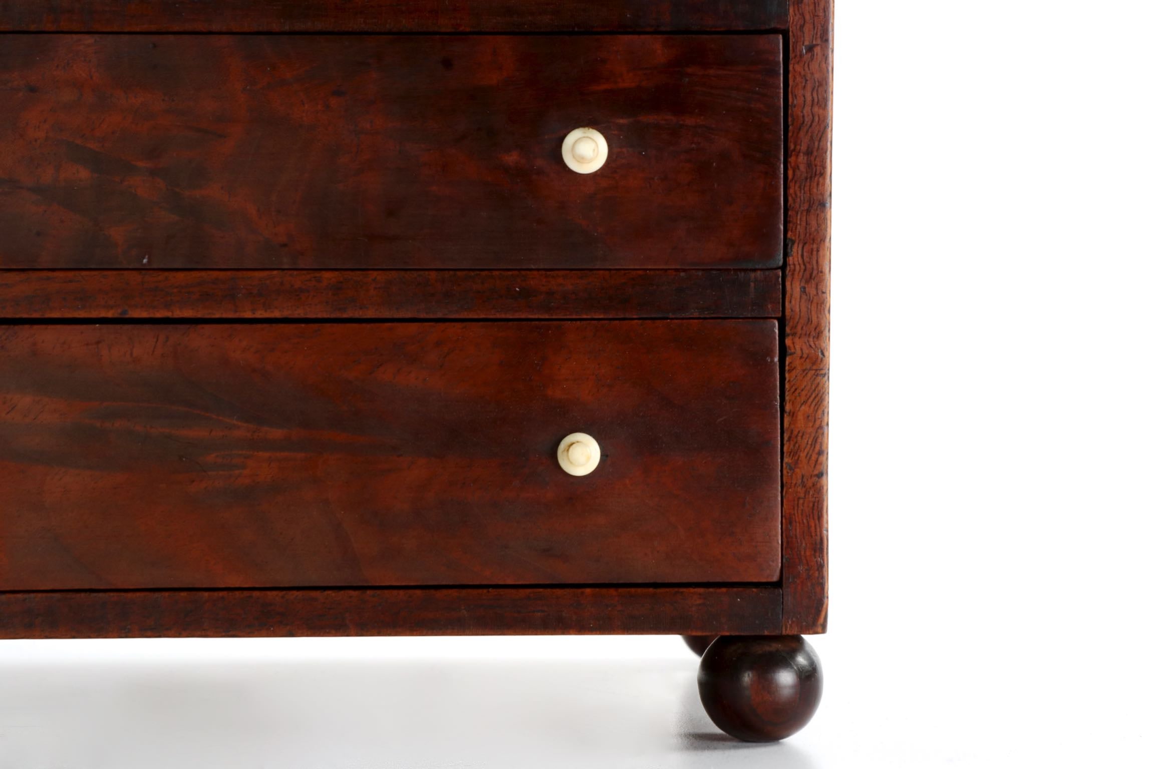 Miniature American Federal Inlaid Mahogany Spice Chest Circa 1805