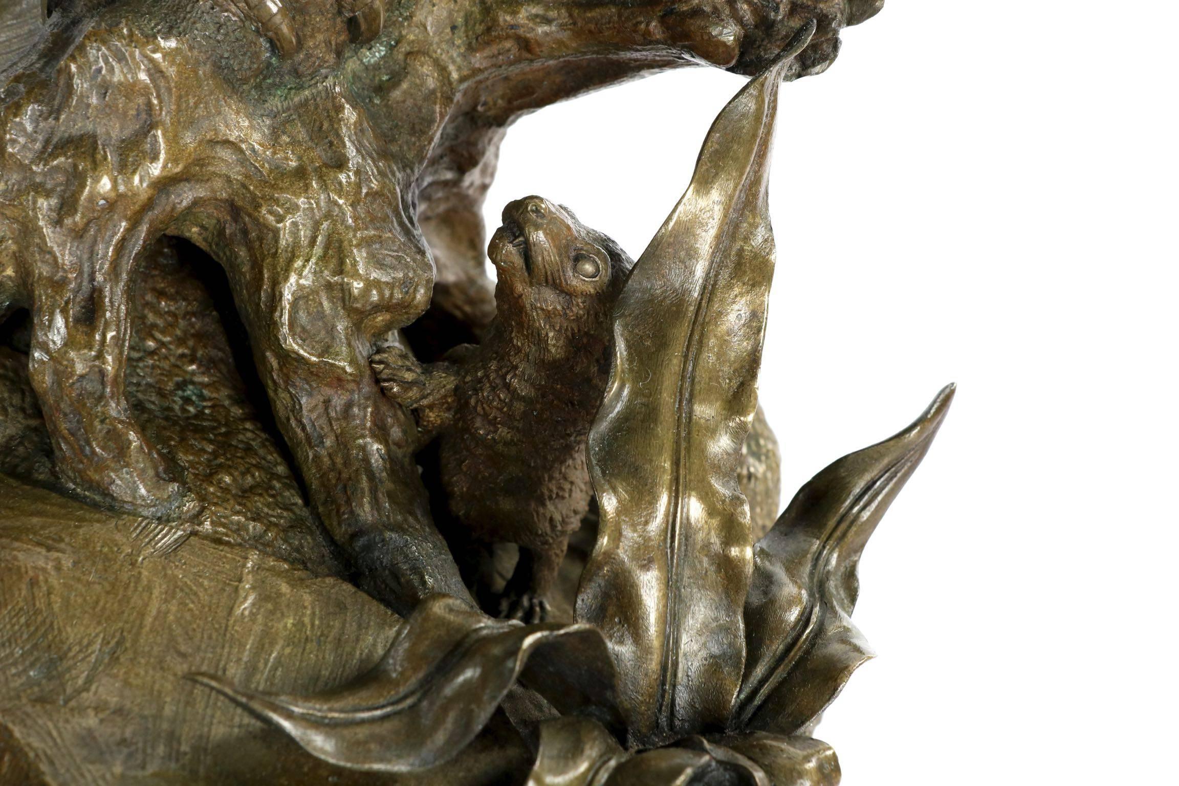 Large Jules Moigniez Bronze Sculpture 