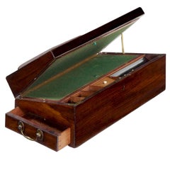 Anglais George III Acajou et Laiton Antique Bureau de Voyage Ecritoire Slope Box